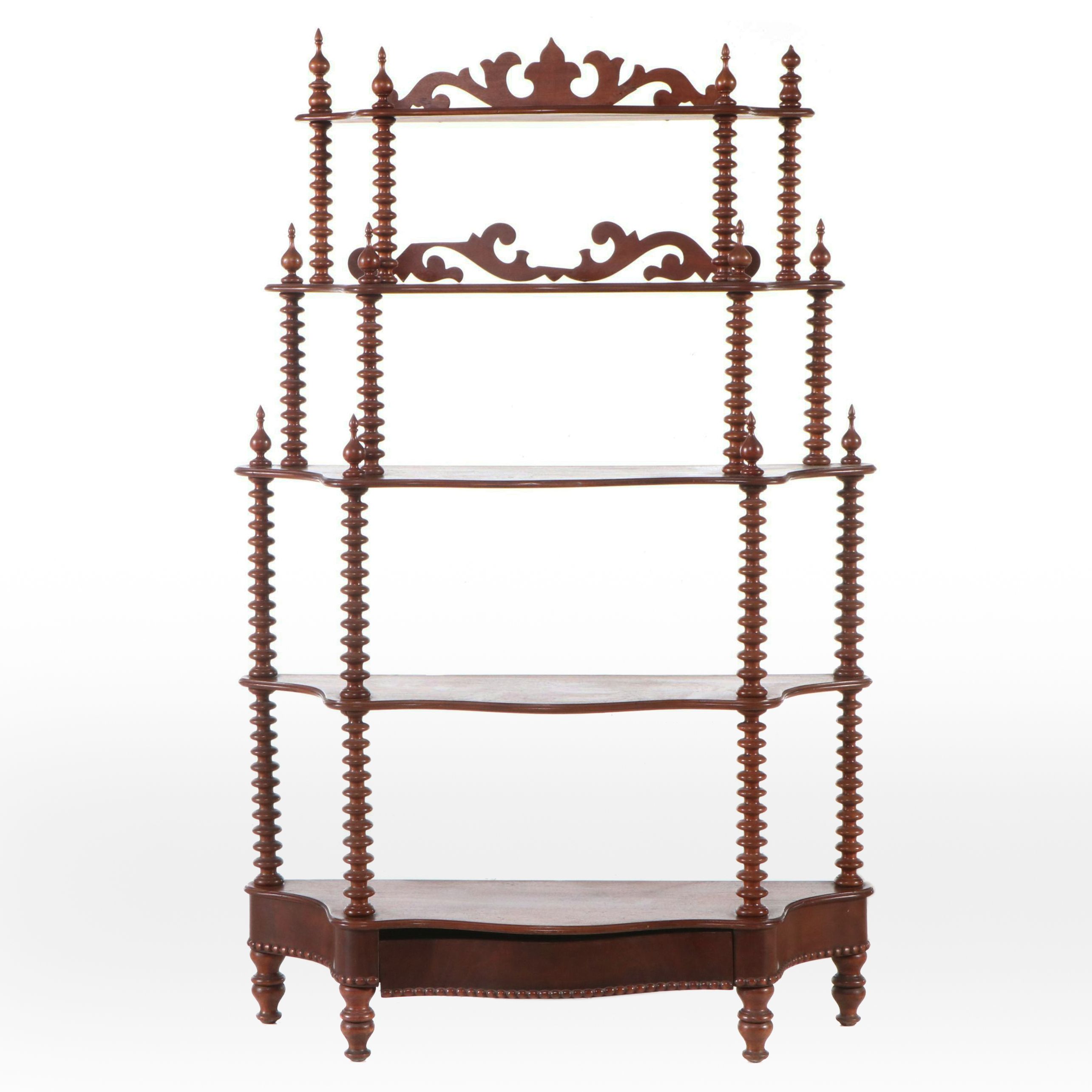 Victorian Turned Mahogany Five-Tier Stand