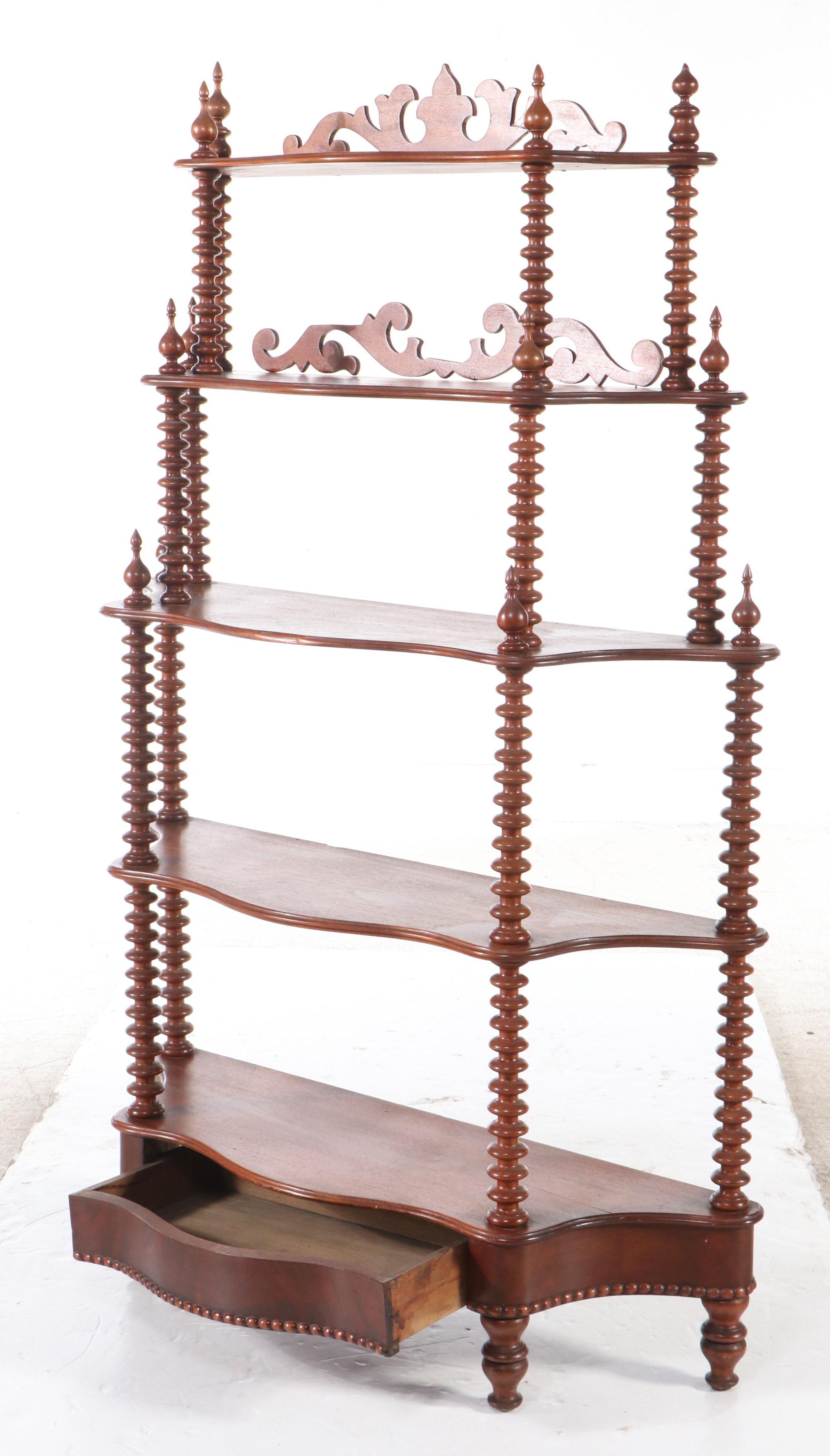 Victorian Turned Mahogany Five-Tier Stand