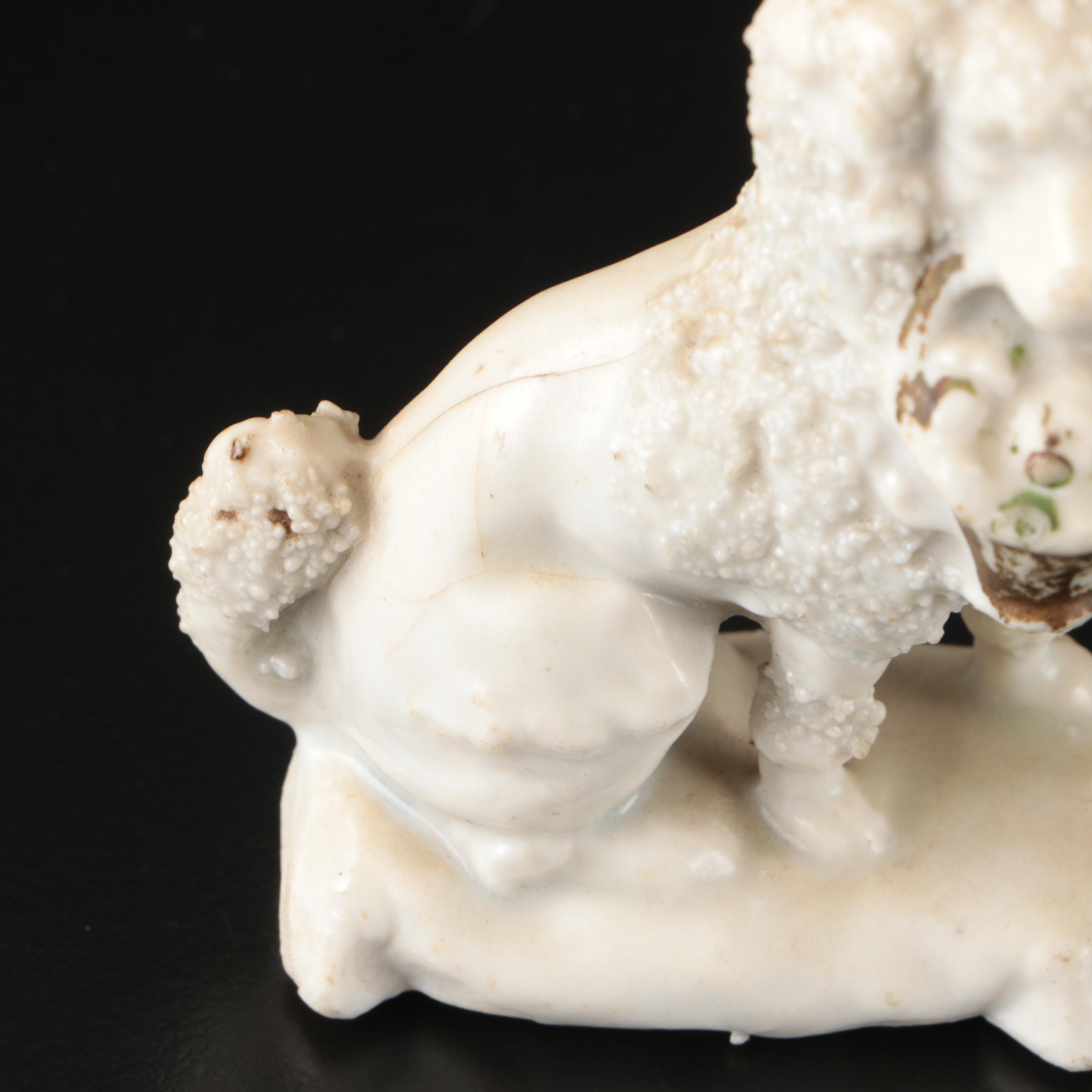 Confetti Poodles with Staffordshire and Other Animals Figurines