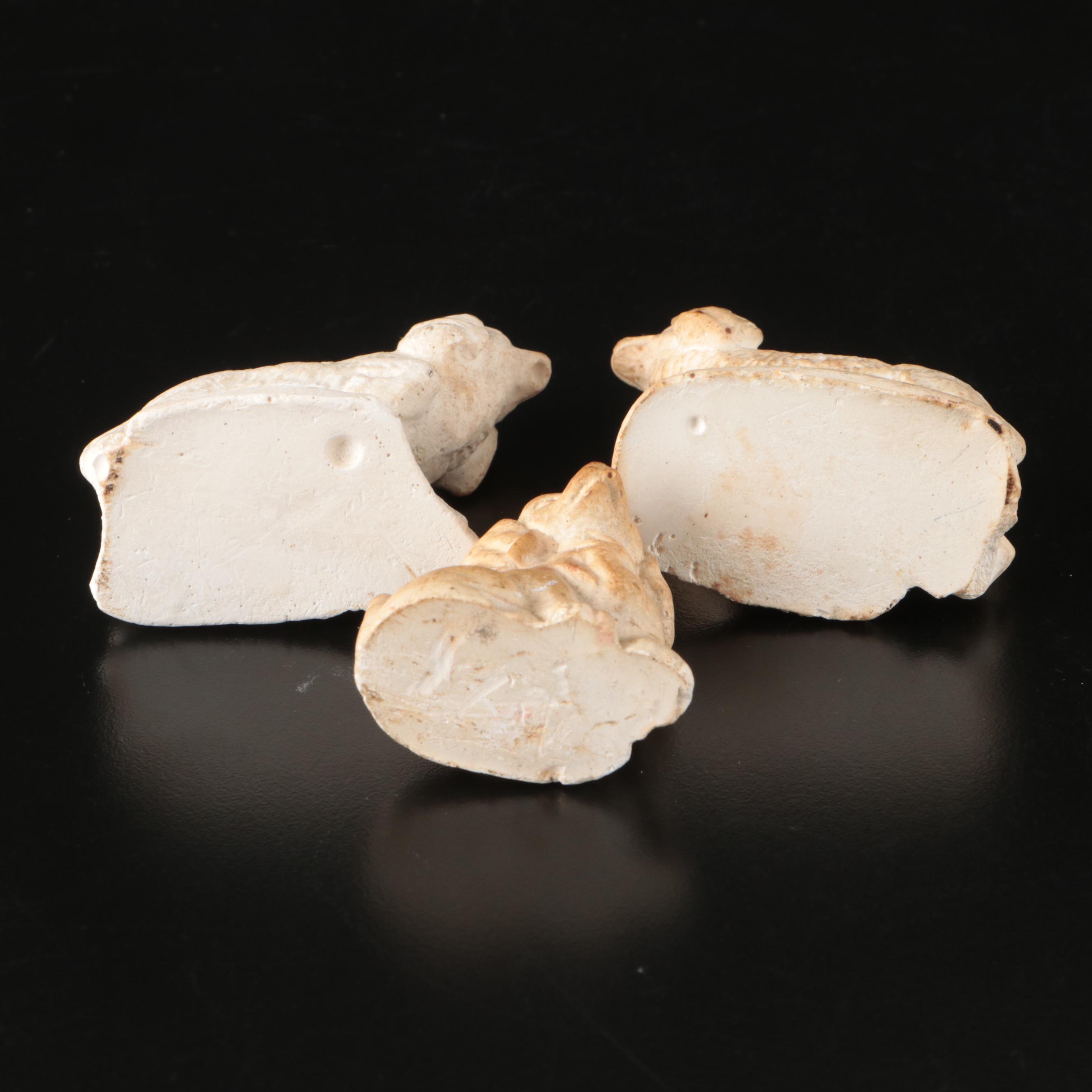 Confetti Poodles with Staffordshire and Other Animals Figurines