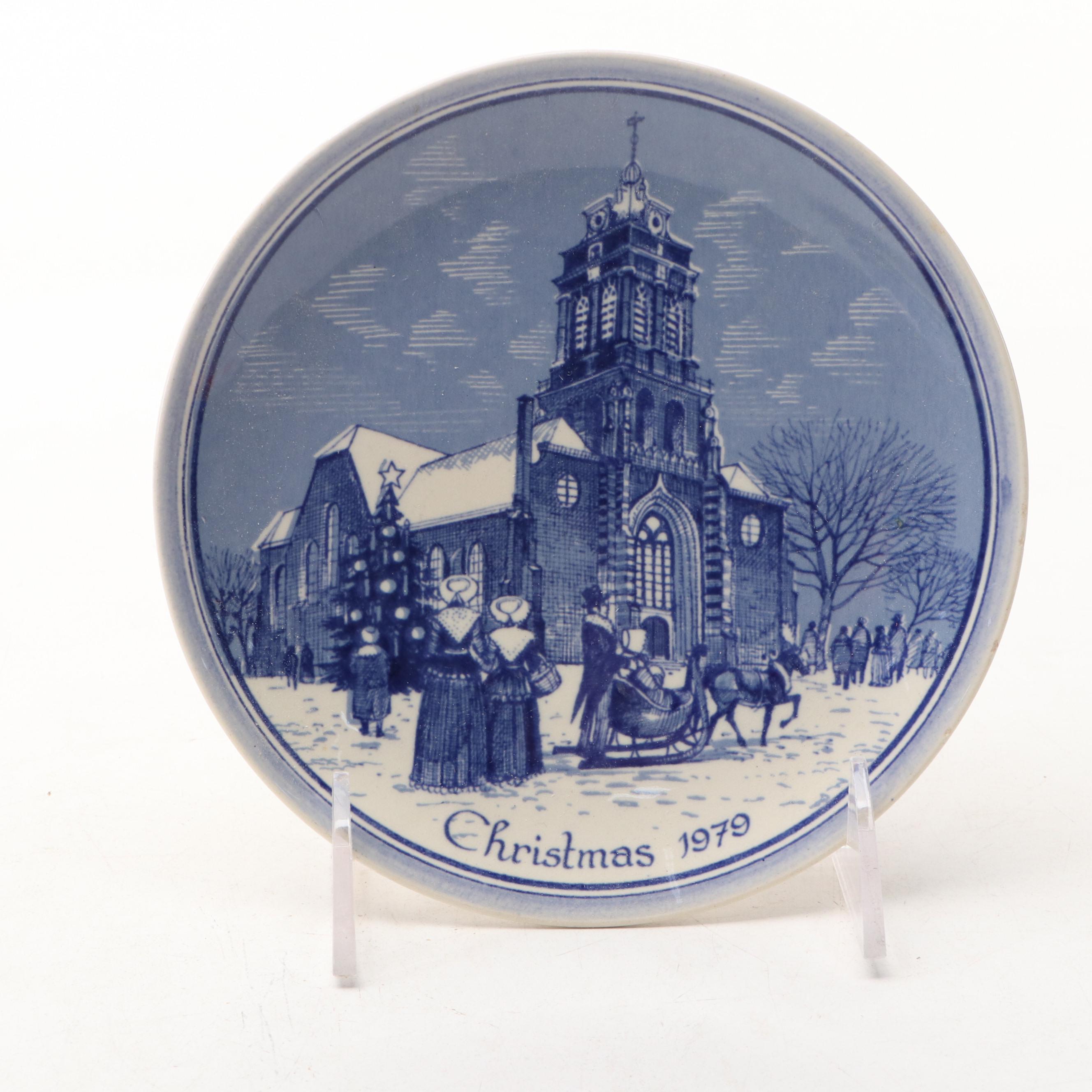 König Delfter Blau and V.K. Delfts Dutch Annual Christmas Plates, Late 20th C