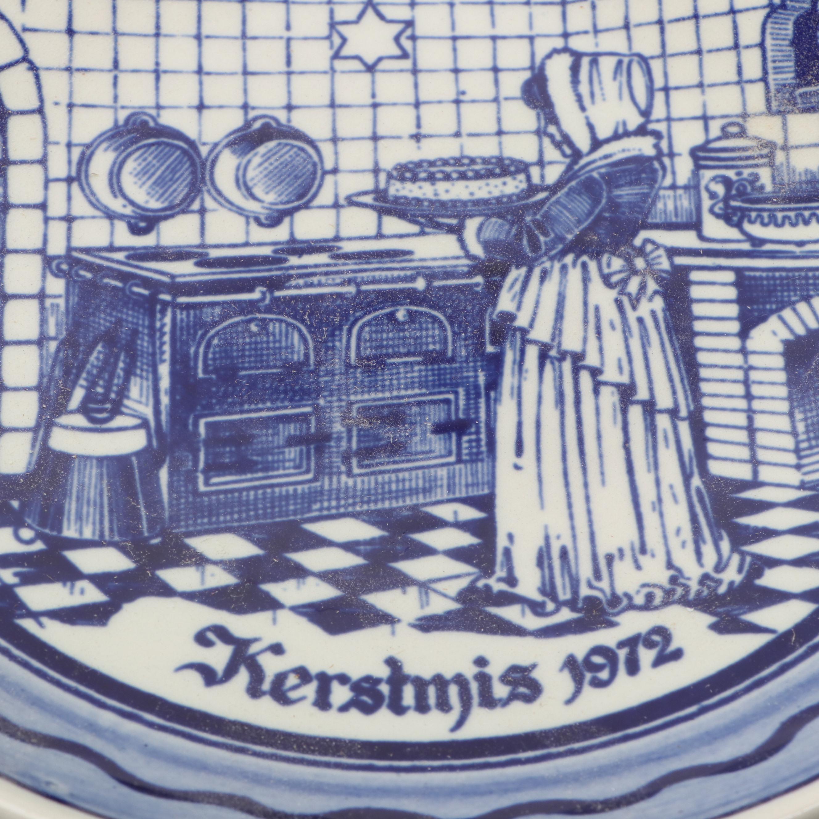 König Delfter Blau and V.K. Delfts Dutch Annual Christmas Plates, Late 20th C