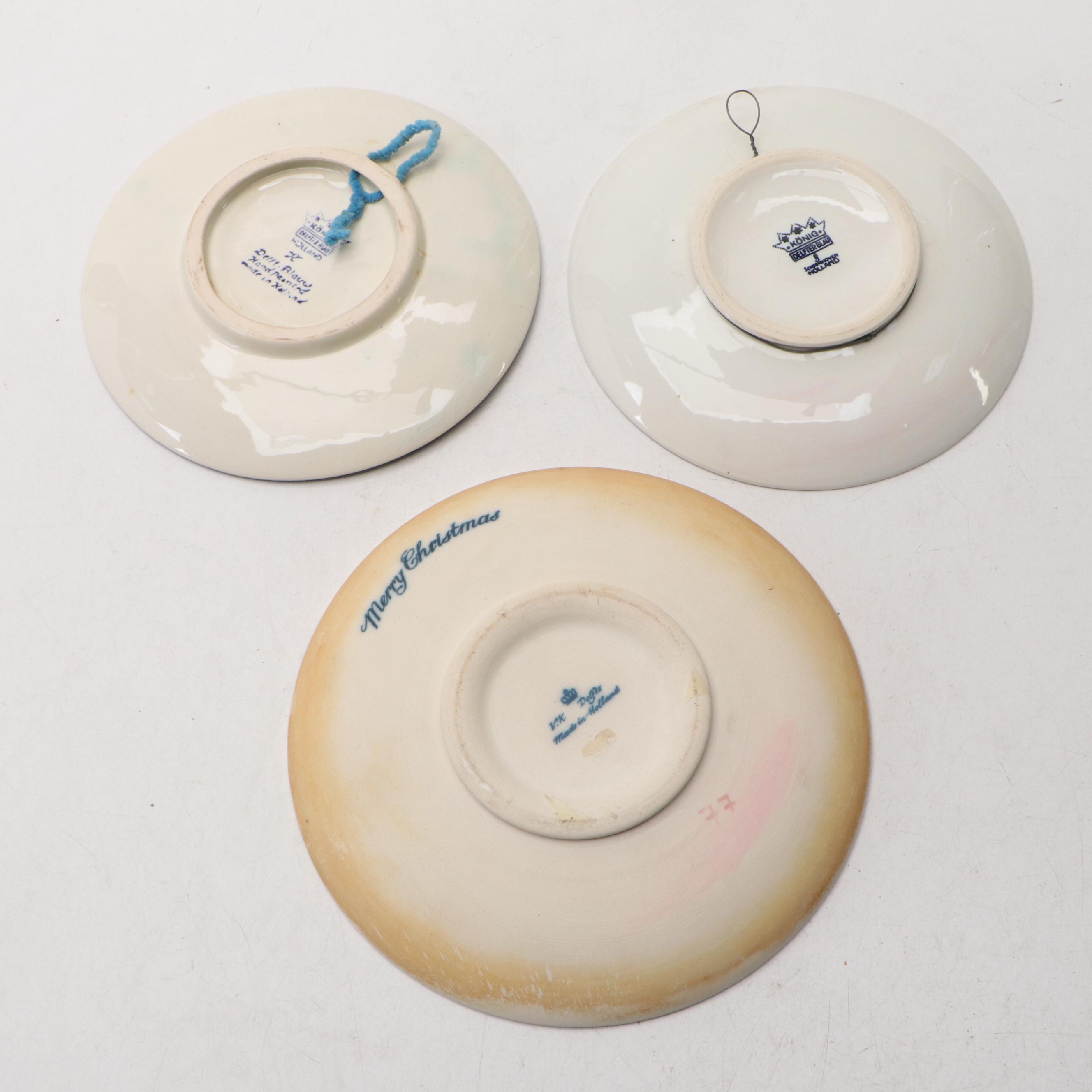 König Delfter Blau and V.K. Delfts Dutch Annual Christmas Plates, Late 20th C