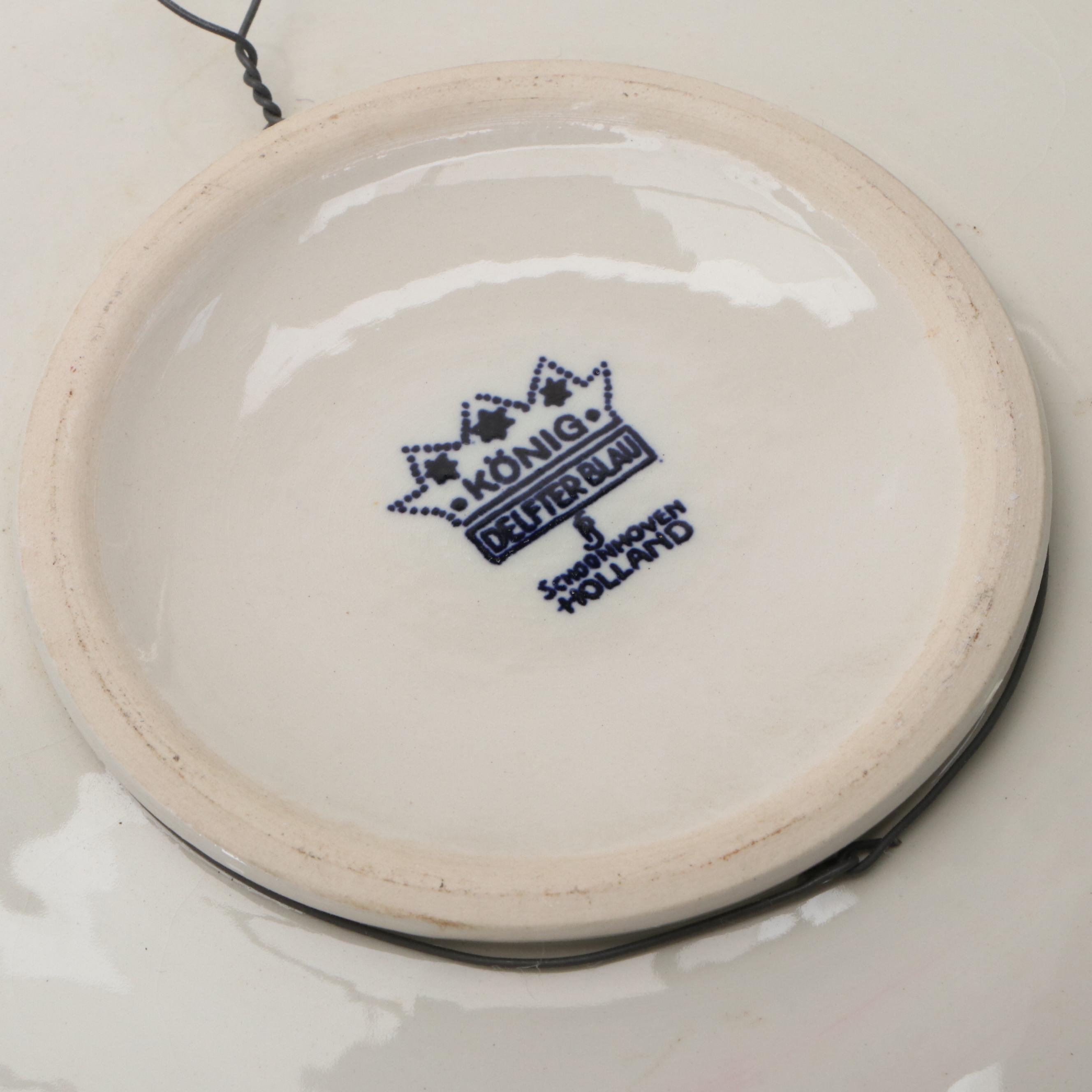 König Delfter Blau and V.K. Delfts Dutch Annual Christmas Plates, Late 20th C