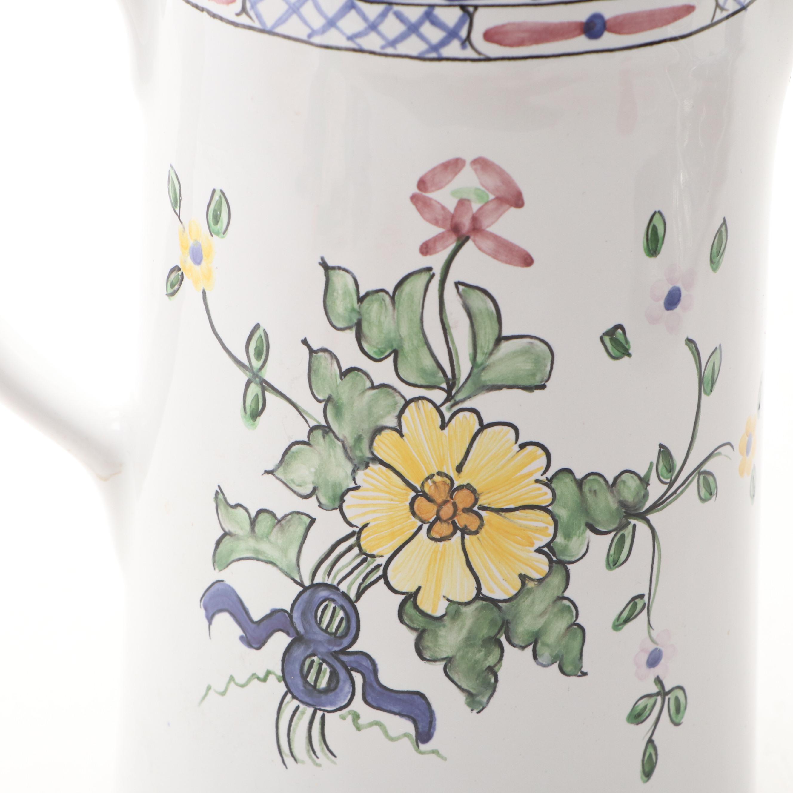 Tiffany & Co. Ceramic Pitcher and Arthur Court Fish Platter with Carnelian Eye