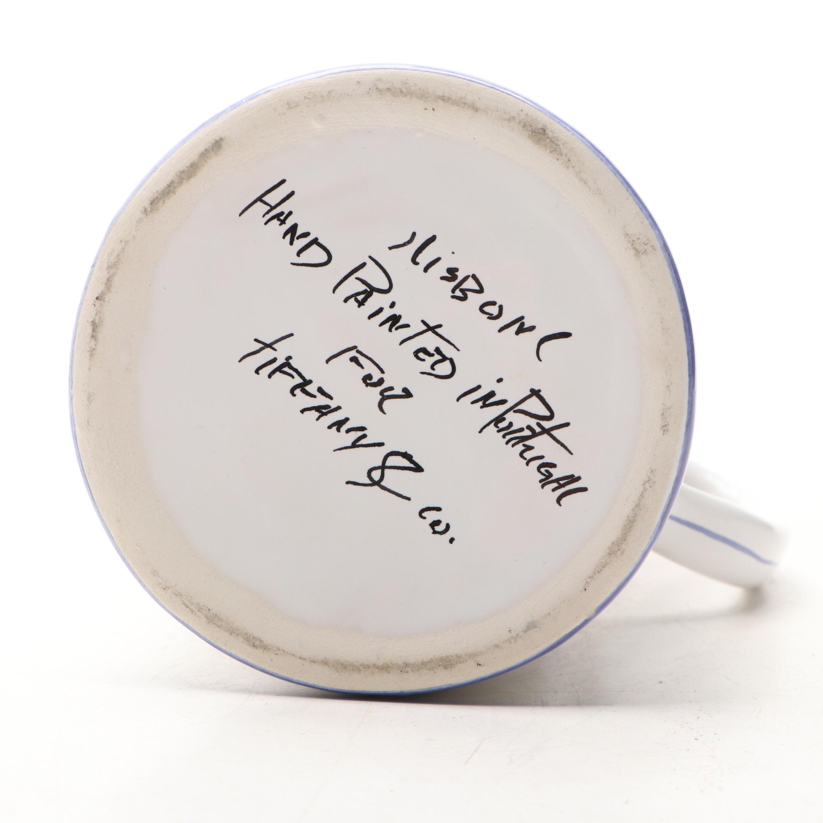 Tiffany & Co. Ceramic Pitcher and Arthur Court Fish Platter with Carnelian Eye