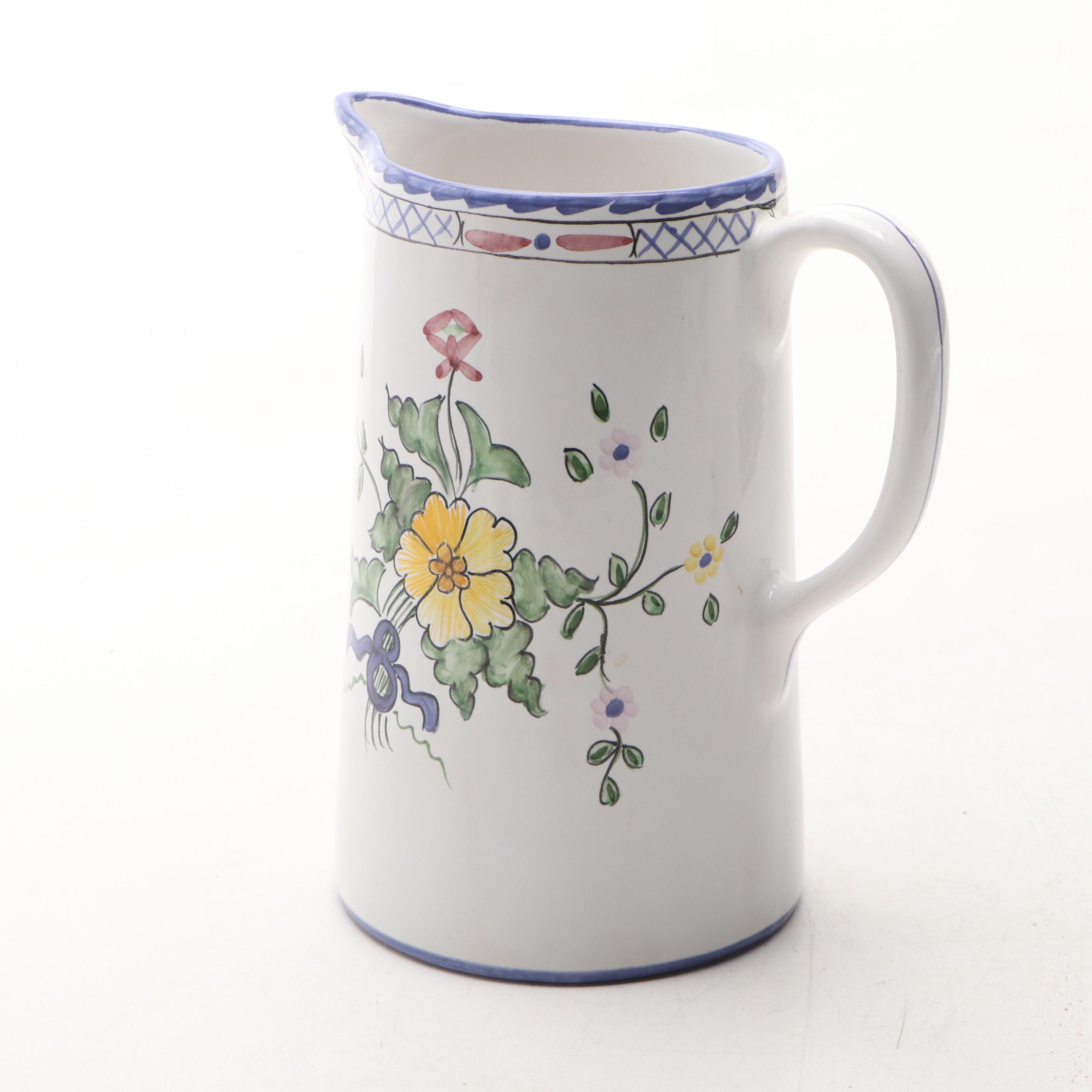 Tiffany & Co. Ceramic Pitcher and Arthur Court Fish Platter with Carnelian Eye