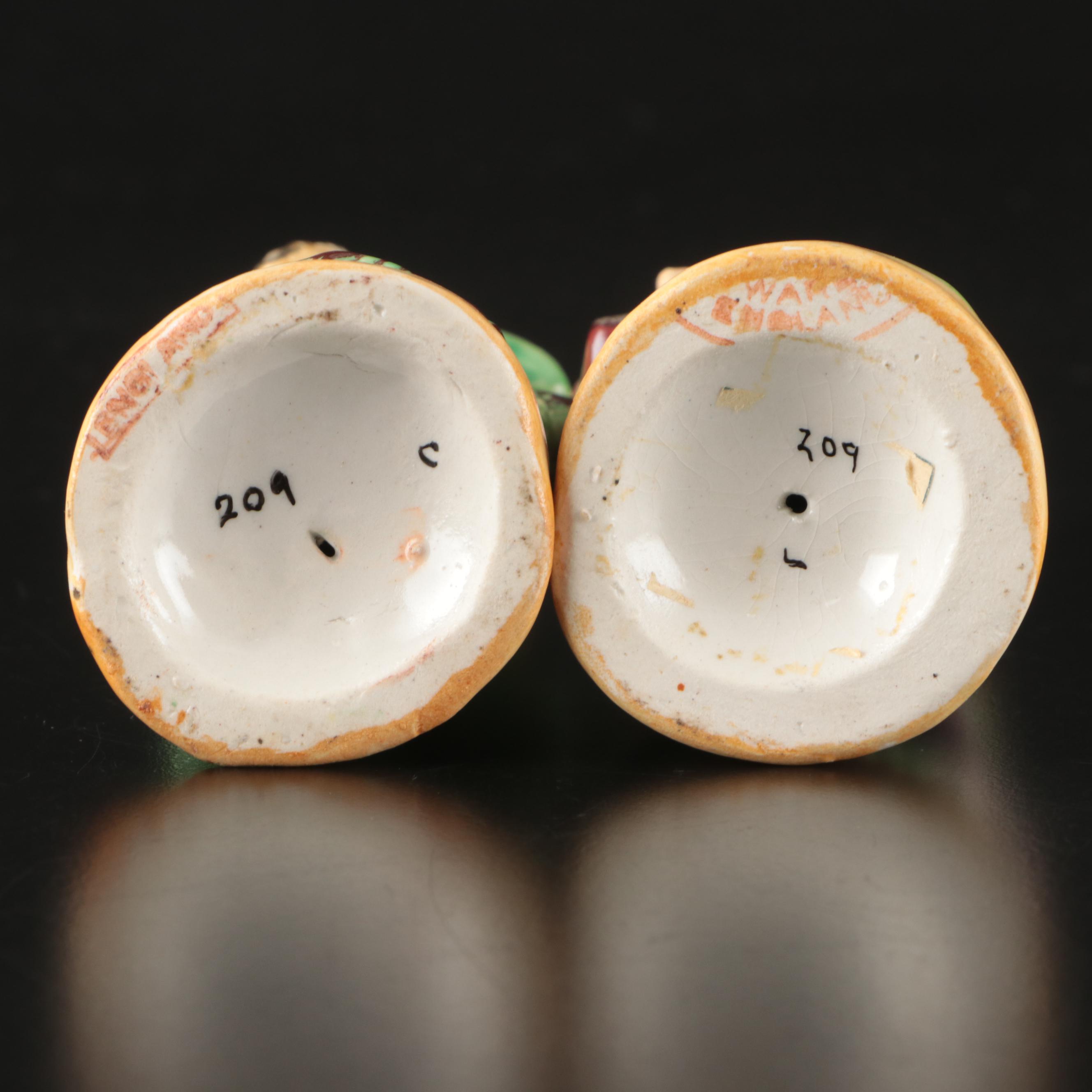 Staffordshire Fishmonger Flatback with William Kent Boy and Girl Figurines