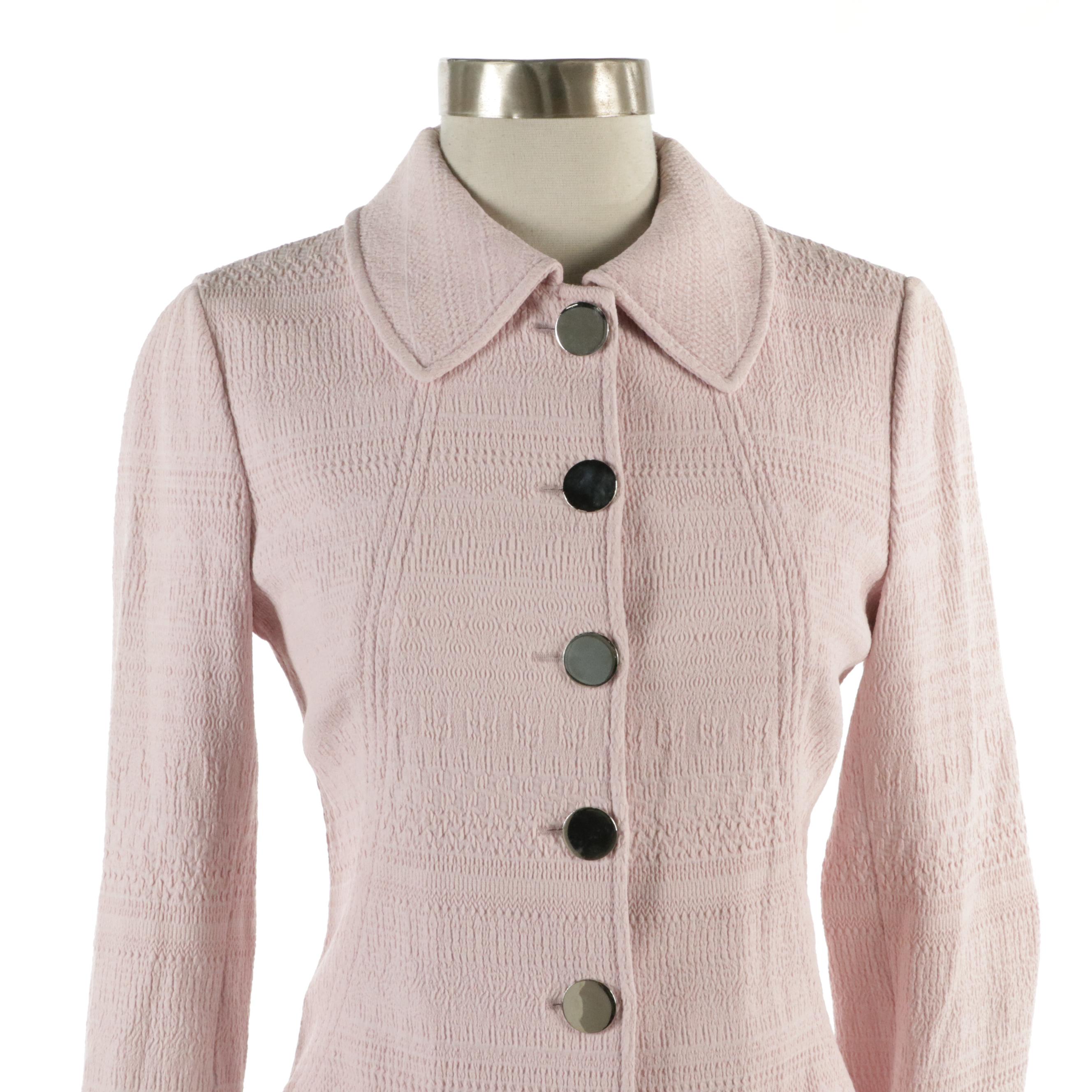 Dolce & Gabbana Knee-Length Skirt Suit in Baby Pink Wool Blend