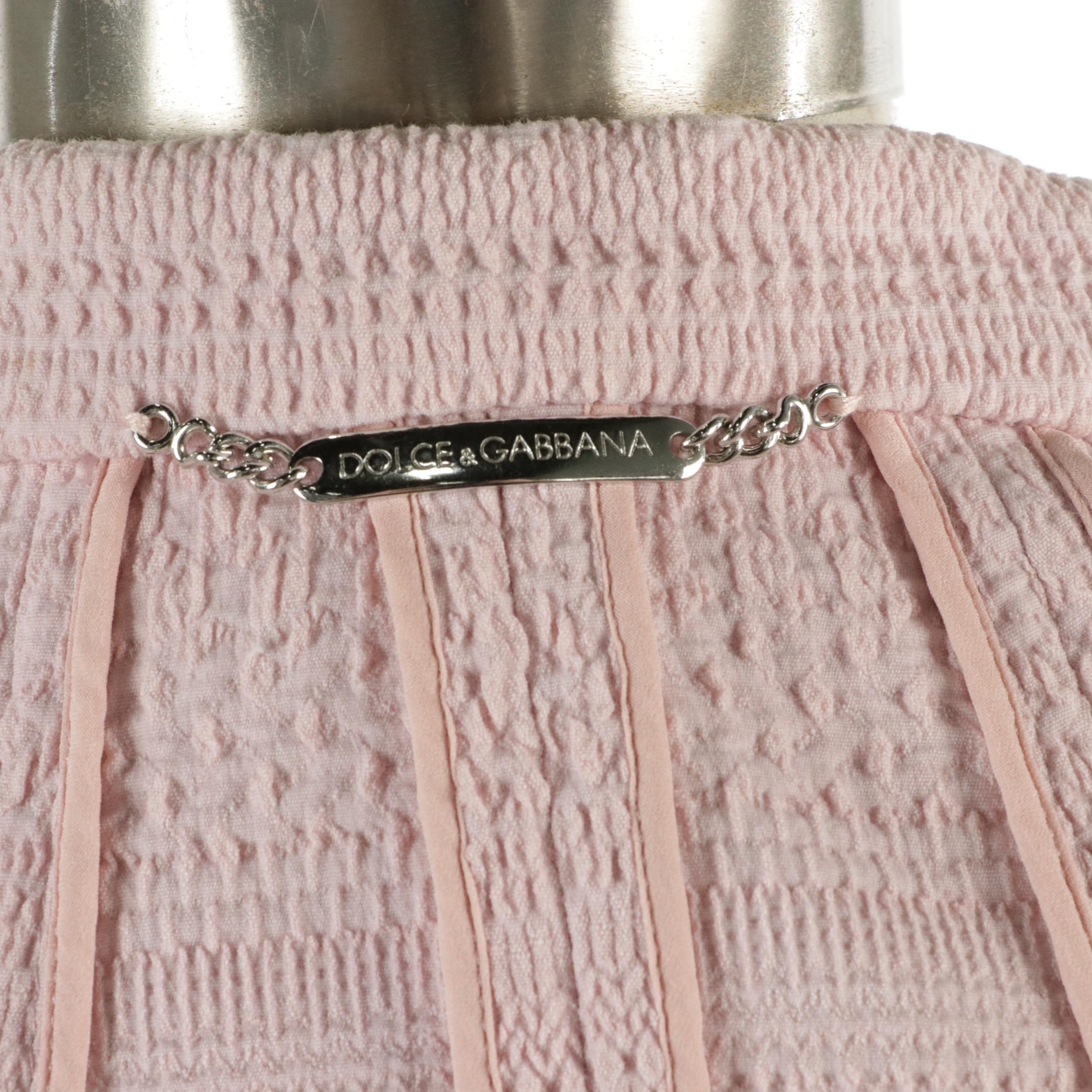 Dolce & Gabbana Knee-Length Skirt Suit in Baby Pink Wool Blend