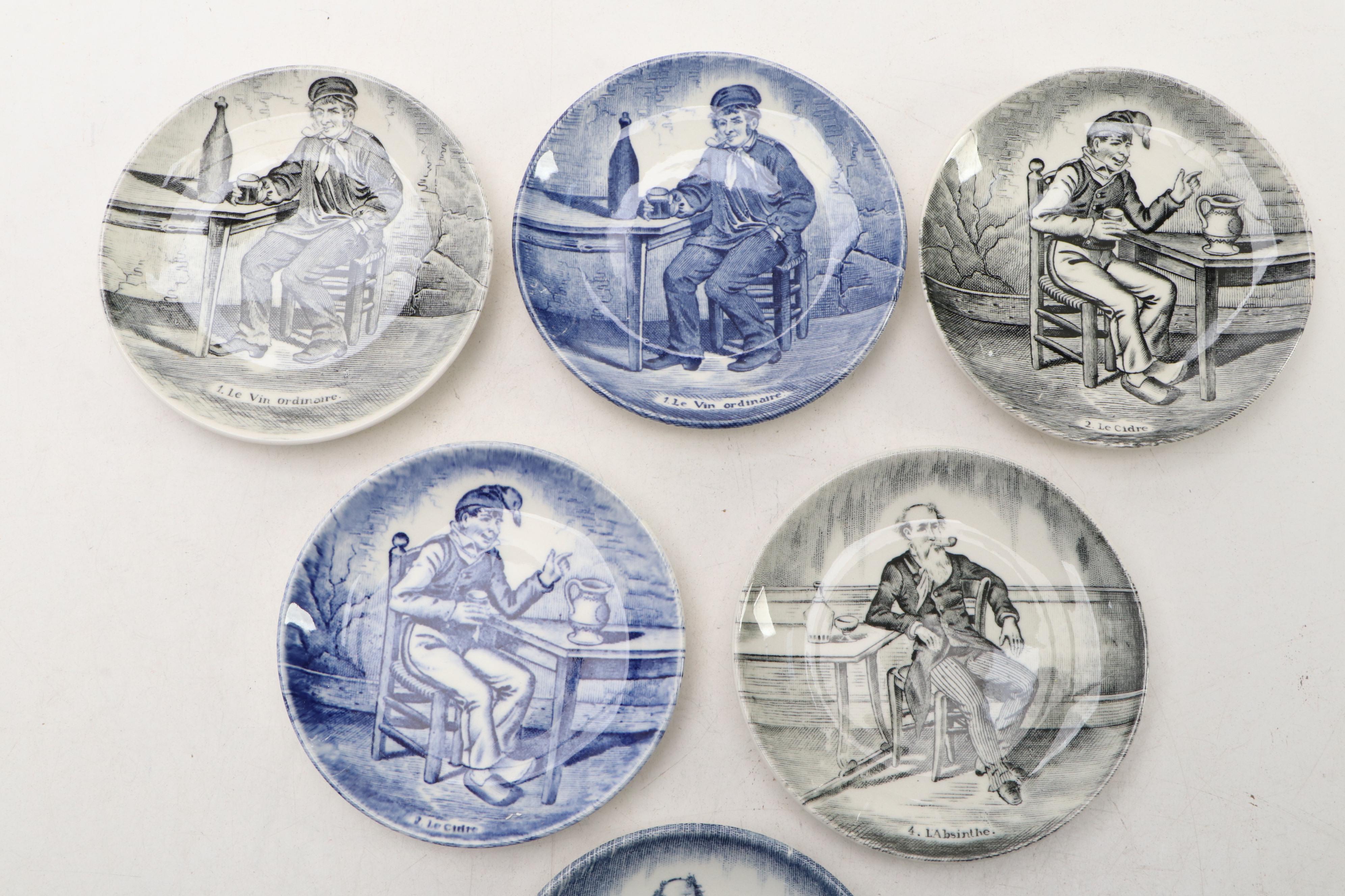 Royal Sphinx and Boch Drink Themed Ceramic Coasters, Mid to Late 20th Century