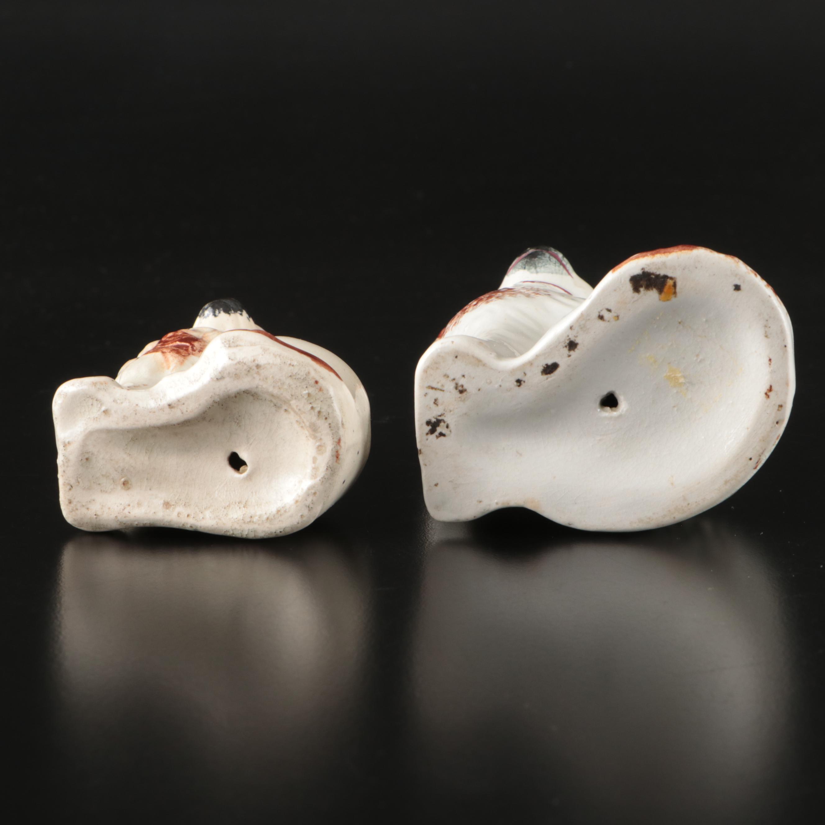 Staffordshire and Victorian Spaniels and Cat Figurines, Mid to Late 19th Century