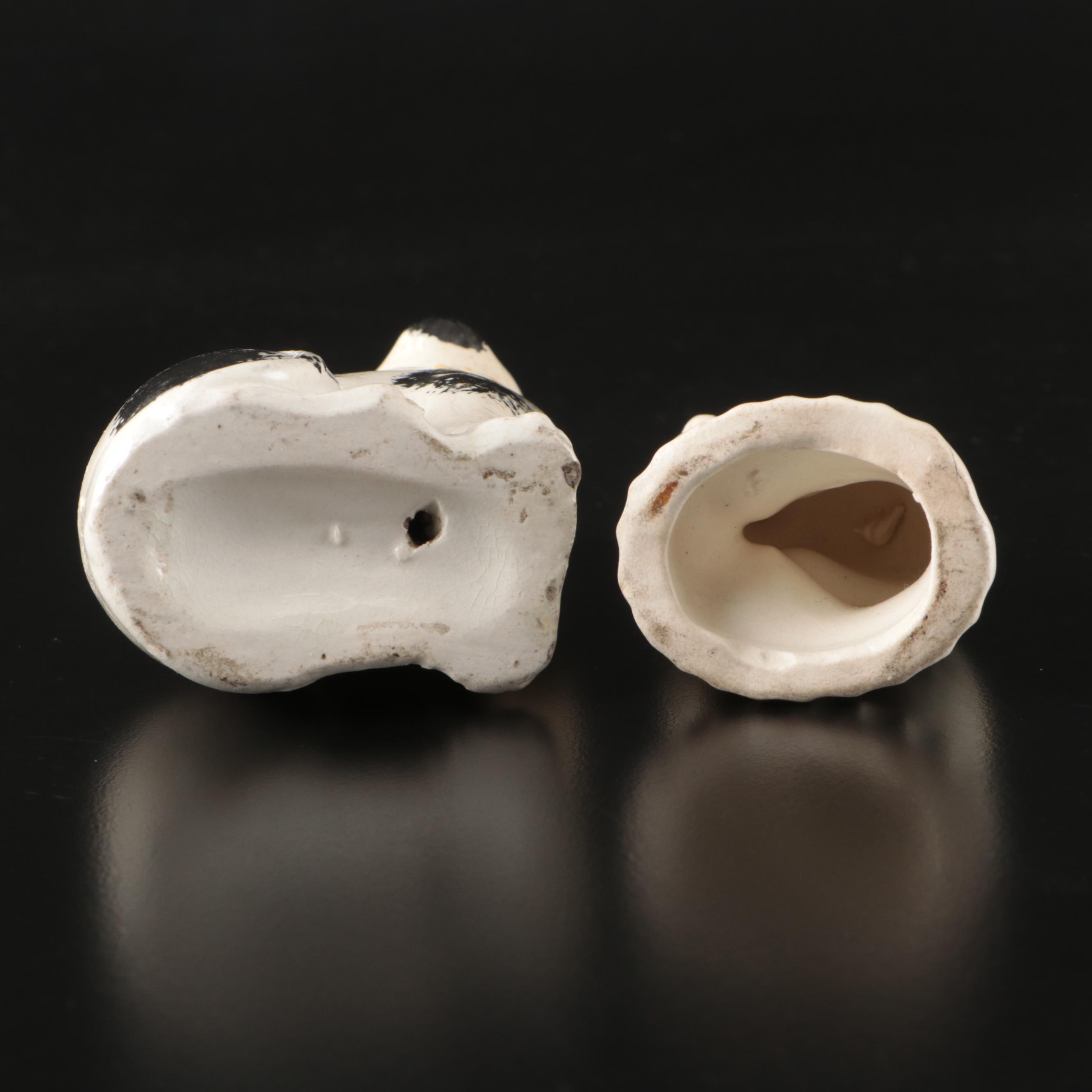 Staffordshire and Victorian Spaniels and Cat Figurines, Mid to Late 19th Century