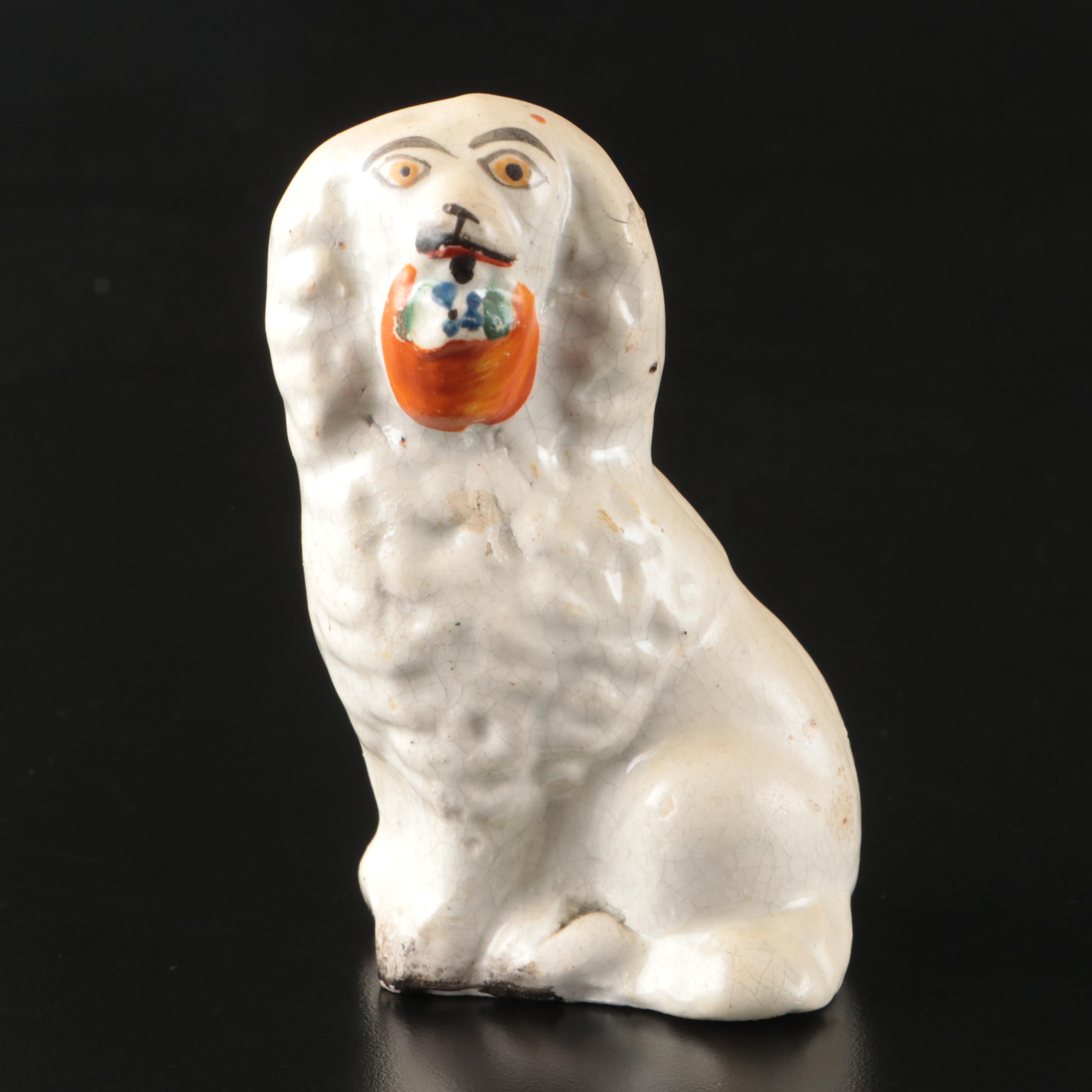 Staffordshire and Victorian Spaniels and Cat Figurines, Mid to Late 19th Century