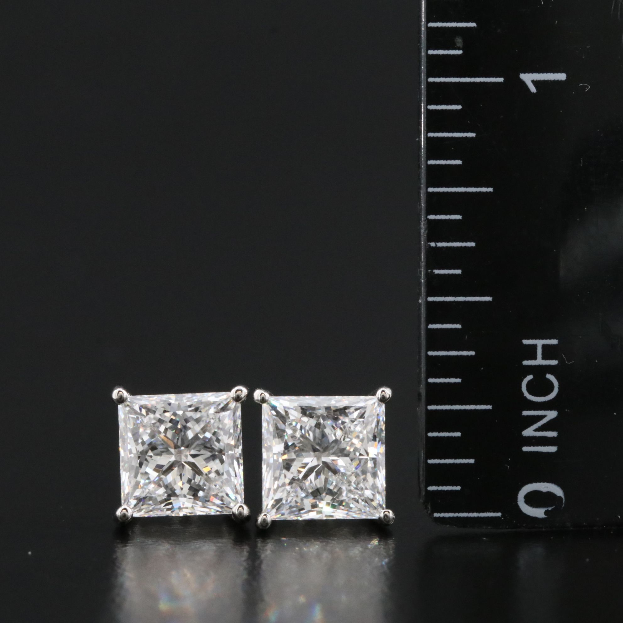 Platinum 4.46 CTW Lab Grown Diamond Stud Earrings with IGI Reports