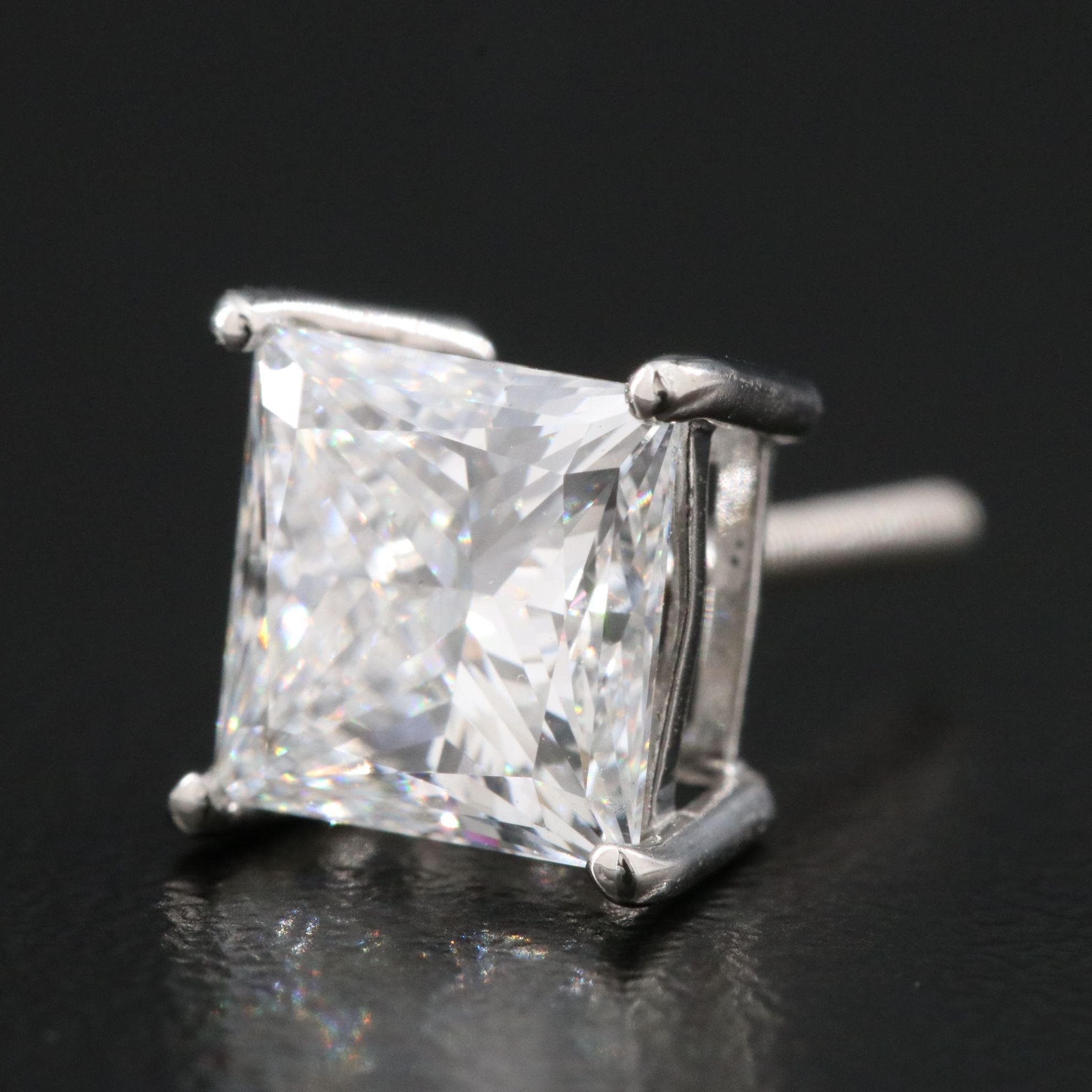 Platinum 4.46 CTW Lab Grown Diamond Stud Earrings with IGI Reports