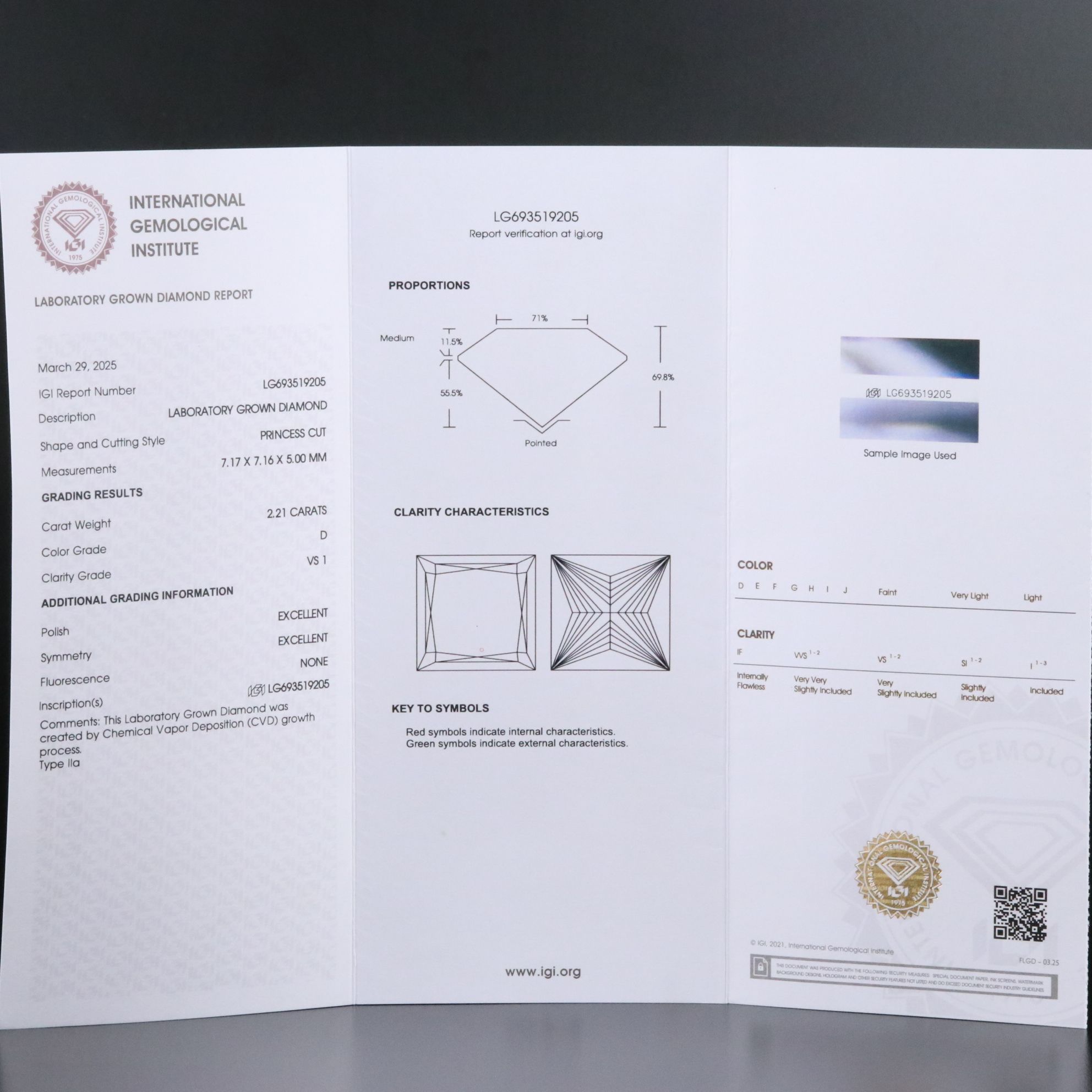 Platinum 4.46 CTW Lab Grown Diamond Stud Earrings with IGI Reports