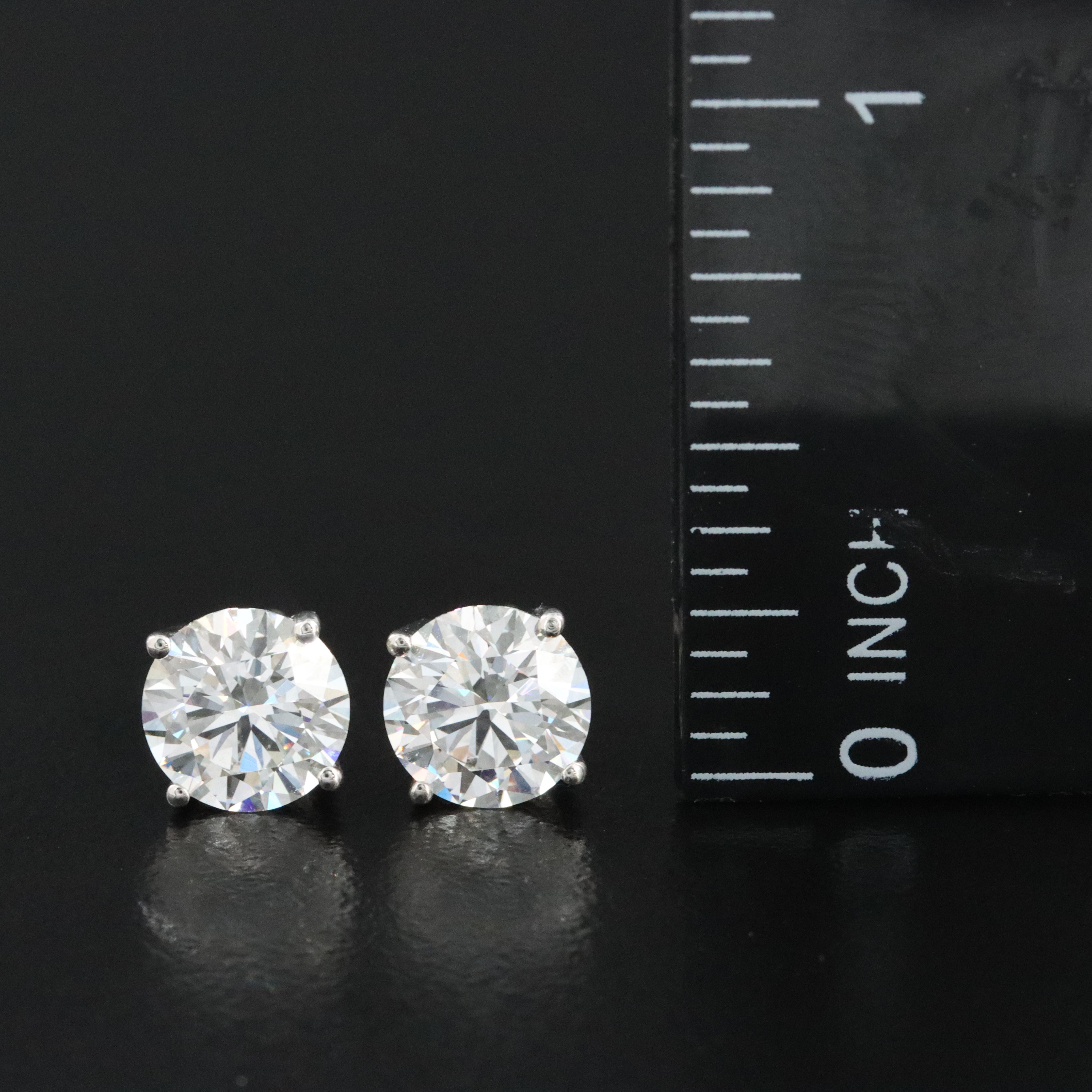 Platinum 3.12 CTW Lab Grown Diamond Stud Earrings with IGI Reports