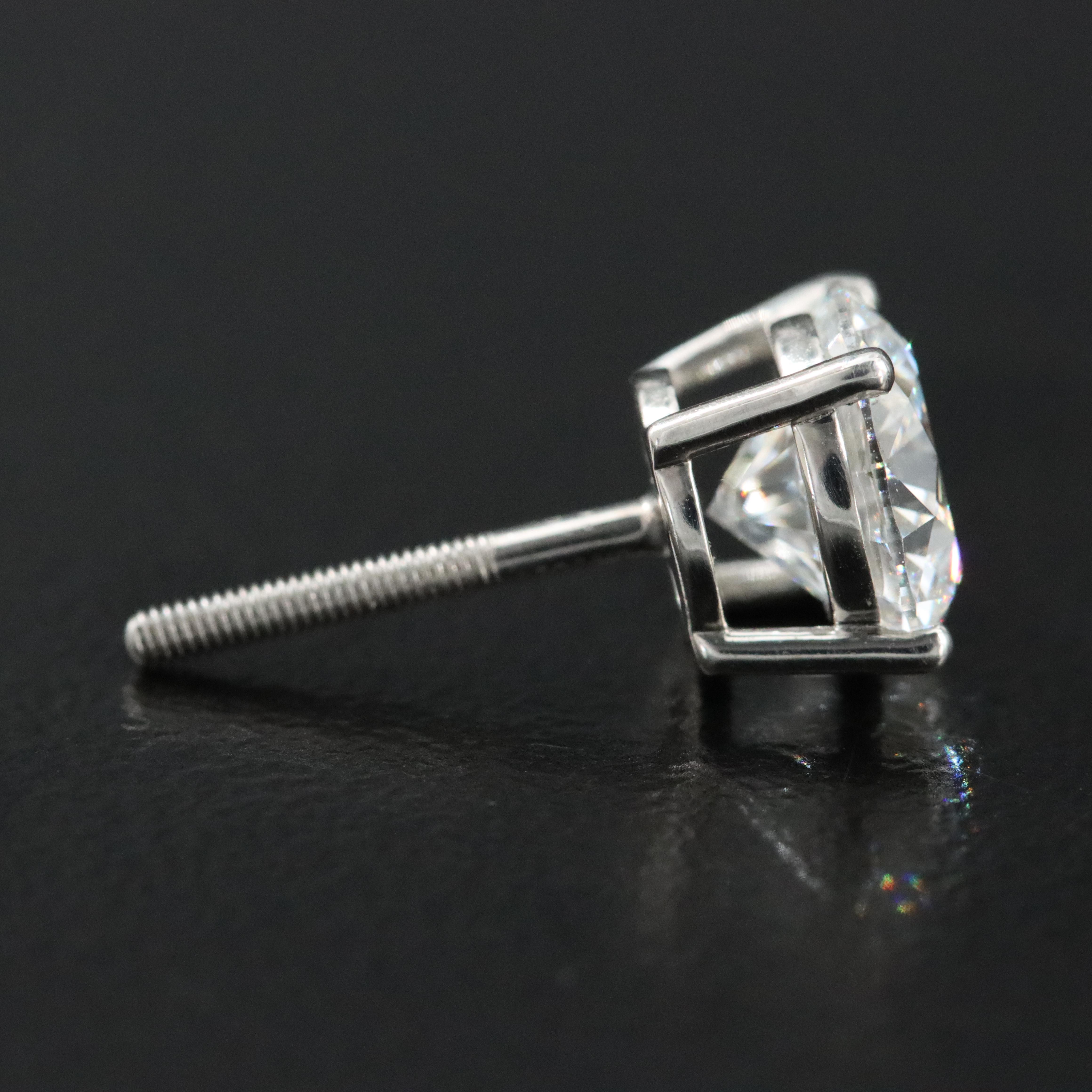 Platinum 3.12 CTW Lab Grown Diamond Stud Earrings with IGI Reports