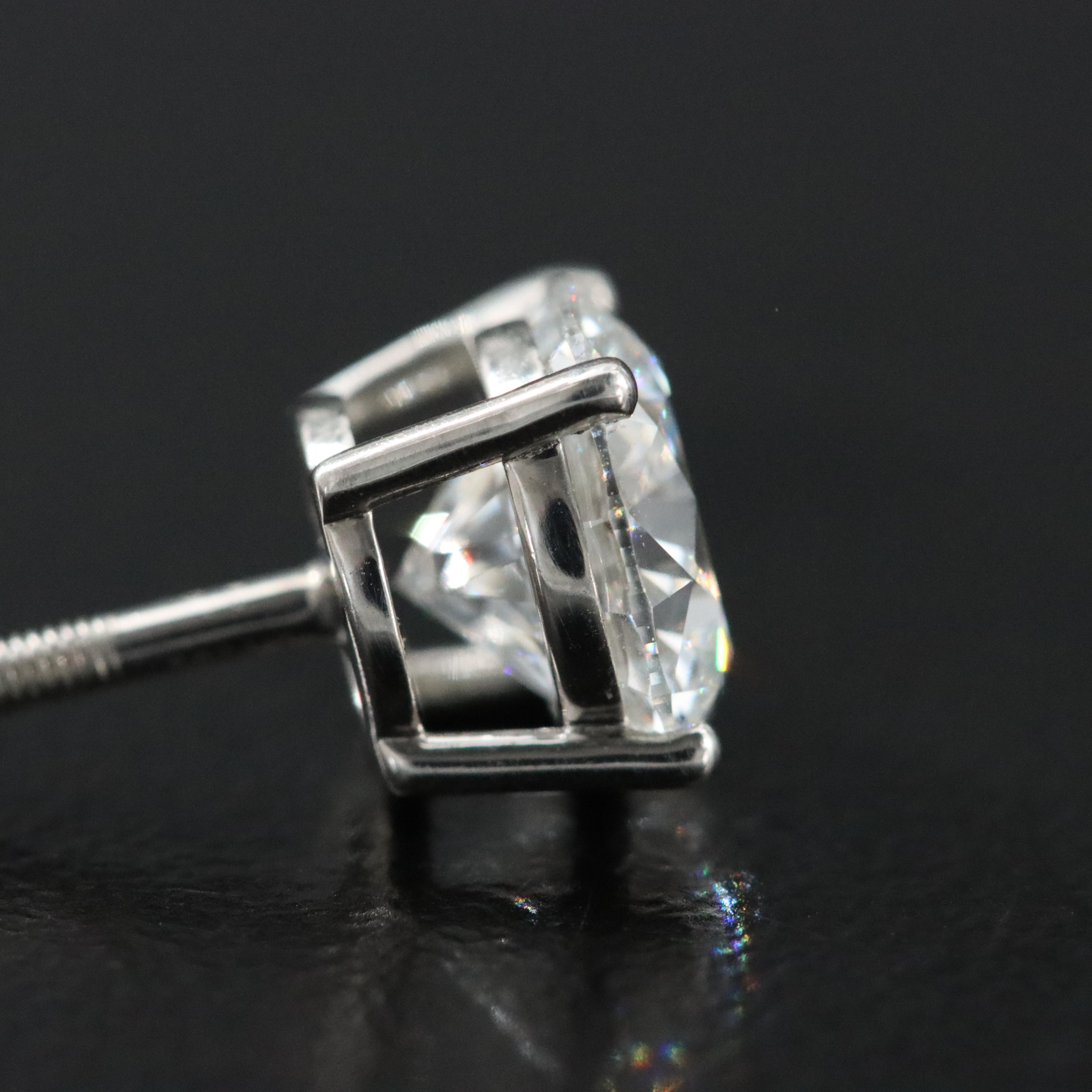 Platinum 3.12 CTW Lab Grown Diamond Stud Earrings with IGI Reports