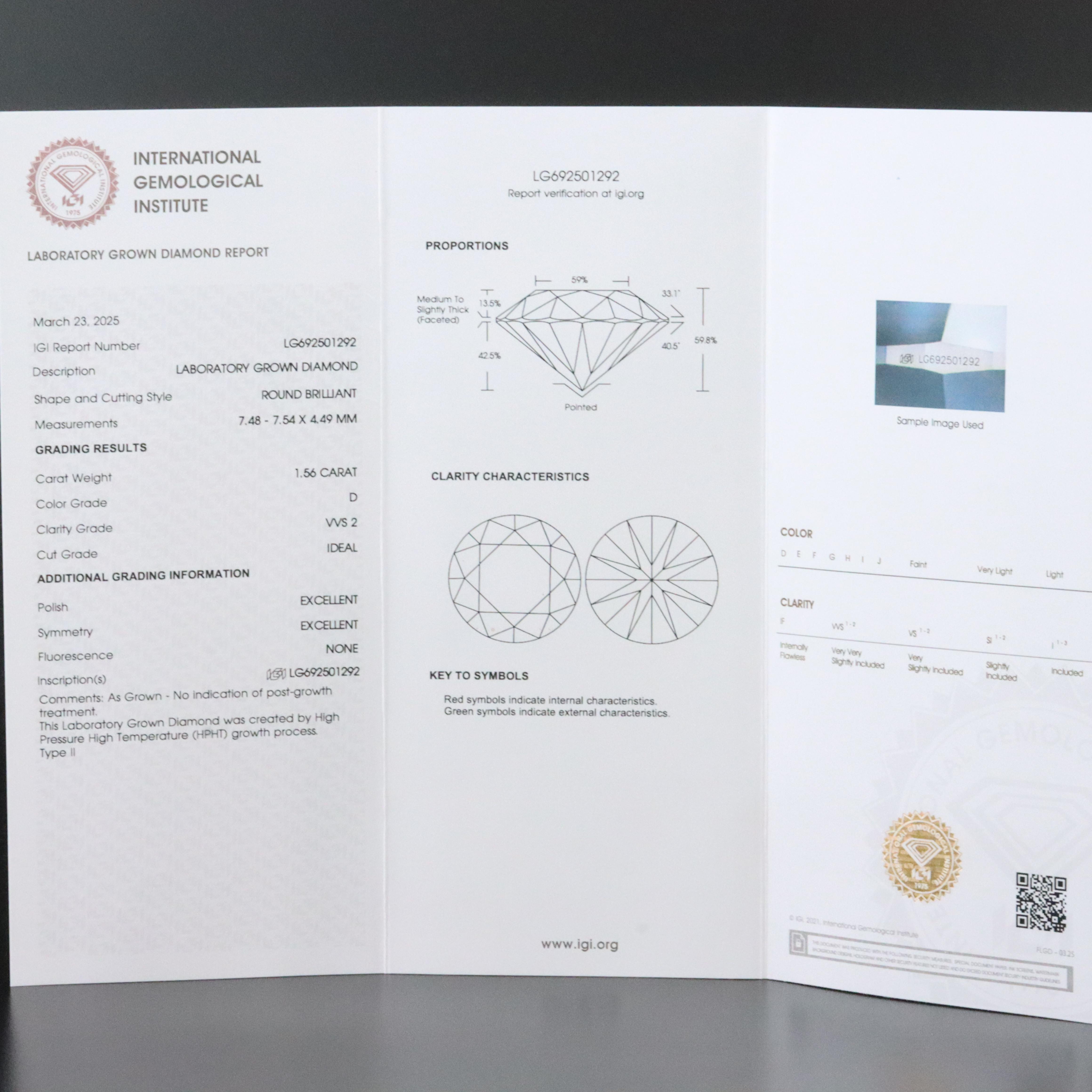 Platinum 3.12 CTW Lab Grown Diamond Stud Earrings with IGI Reports