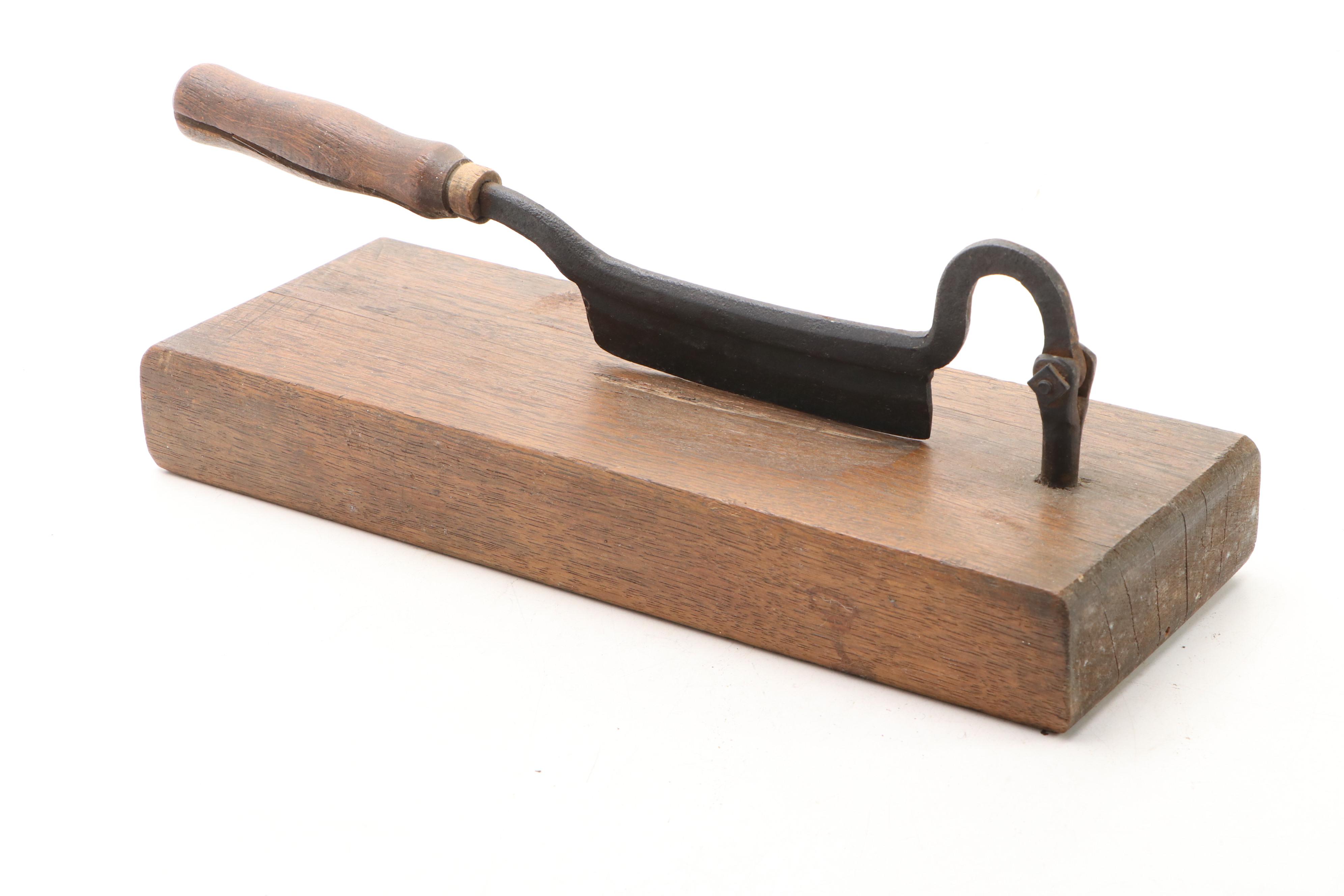 Primitive Style Tobacco Cutter with Other Vintage Kitchen Slicer