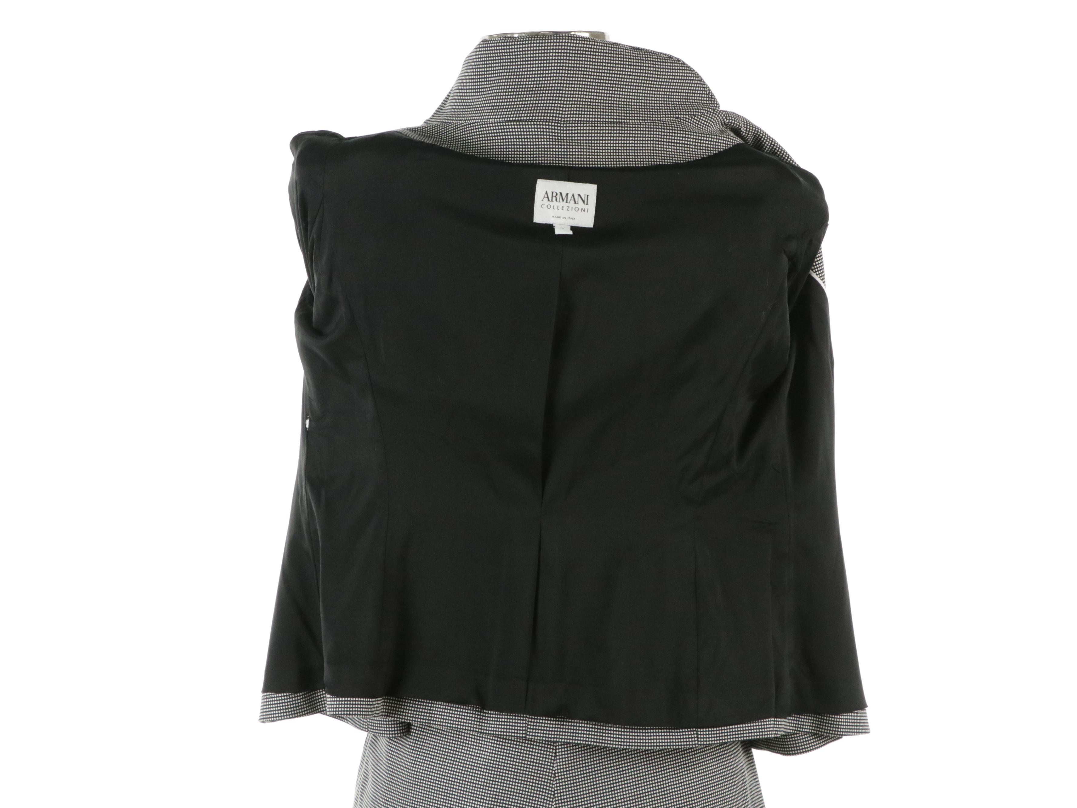 Armani Collezioni Scoop Neck Micro Dotted Wool Suit