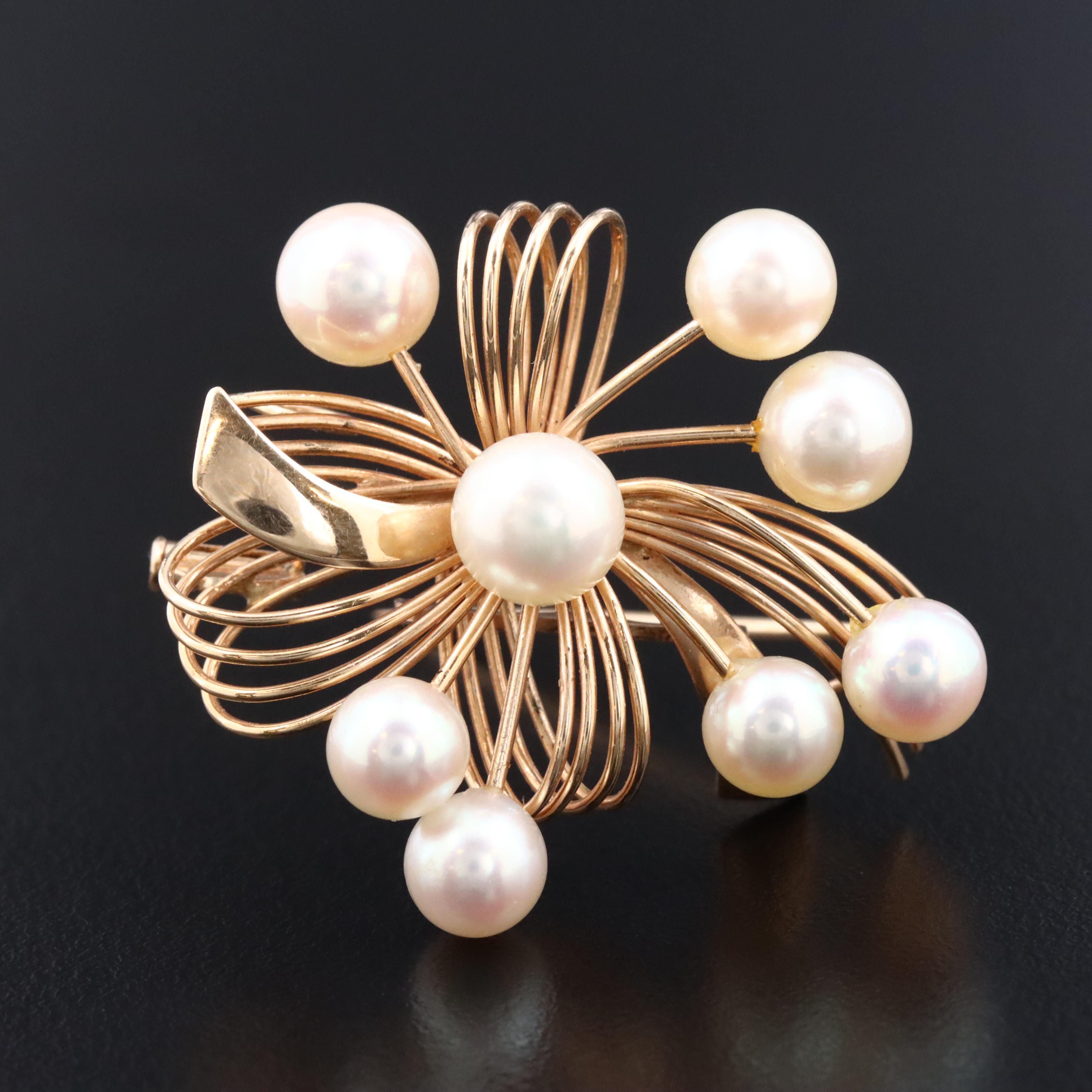 Vintage 14K Pearl Converter Brooch