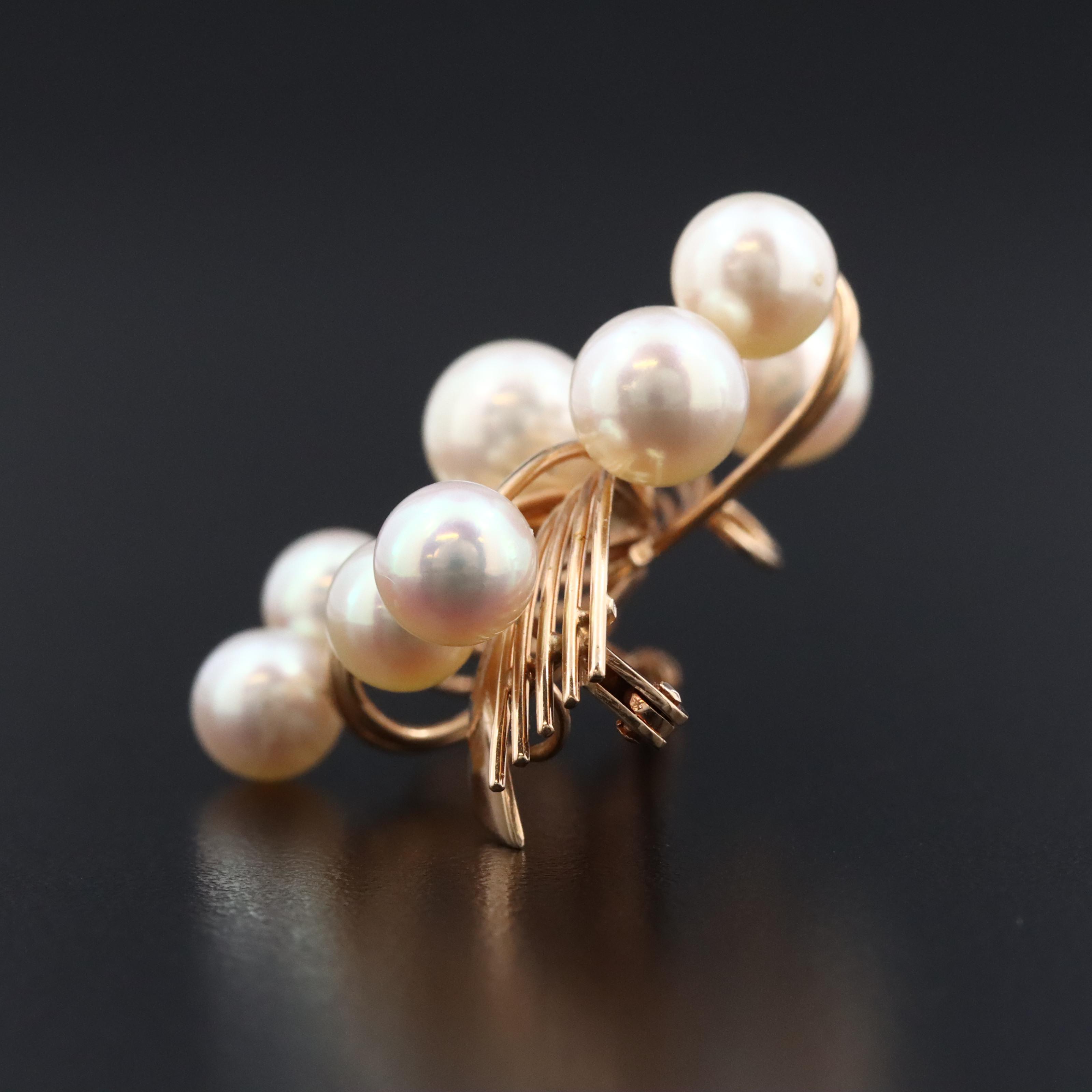 Vintage 14K Pearl Converter Brooch