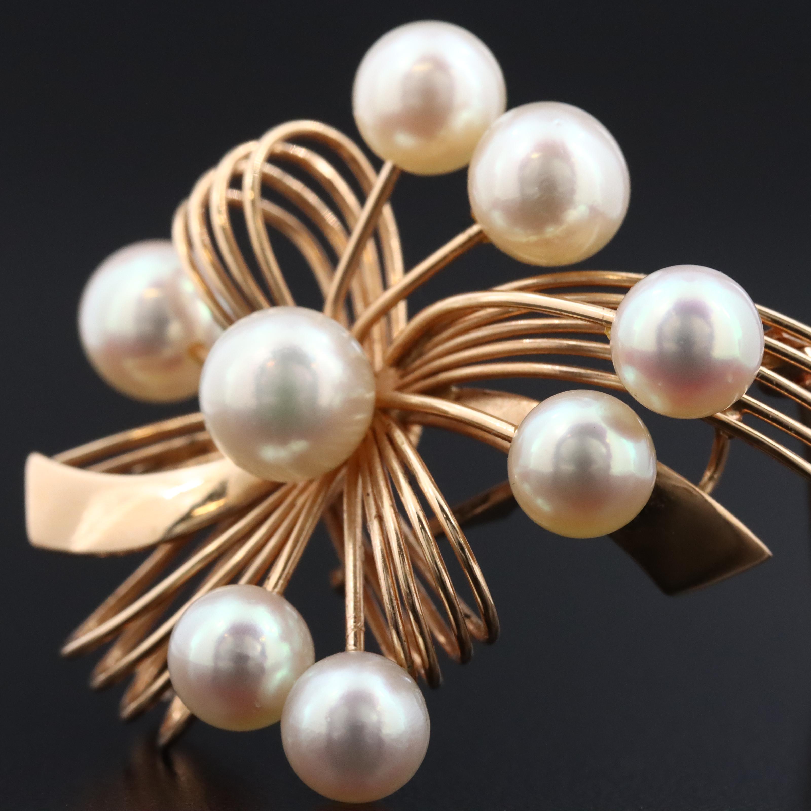Vintage 14K Pearl Converter Brooch