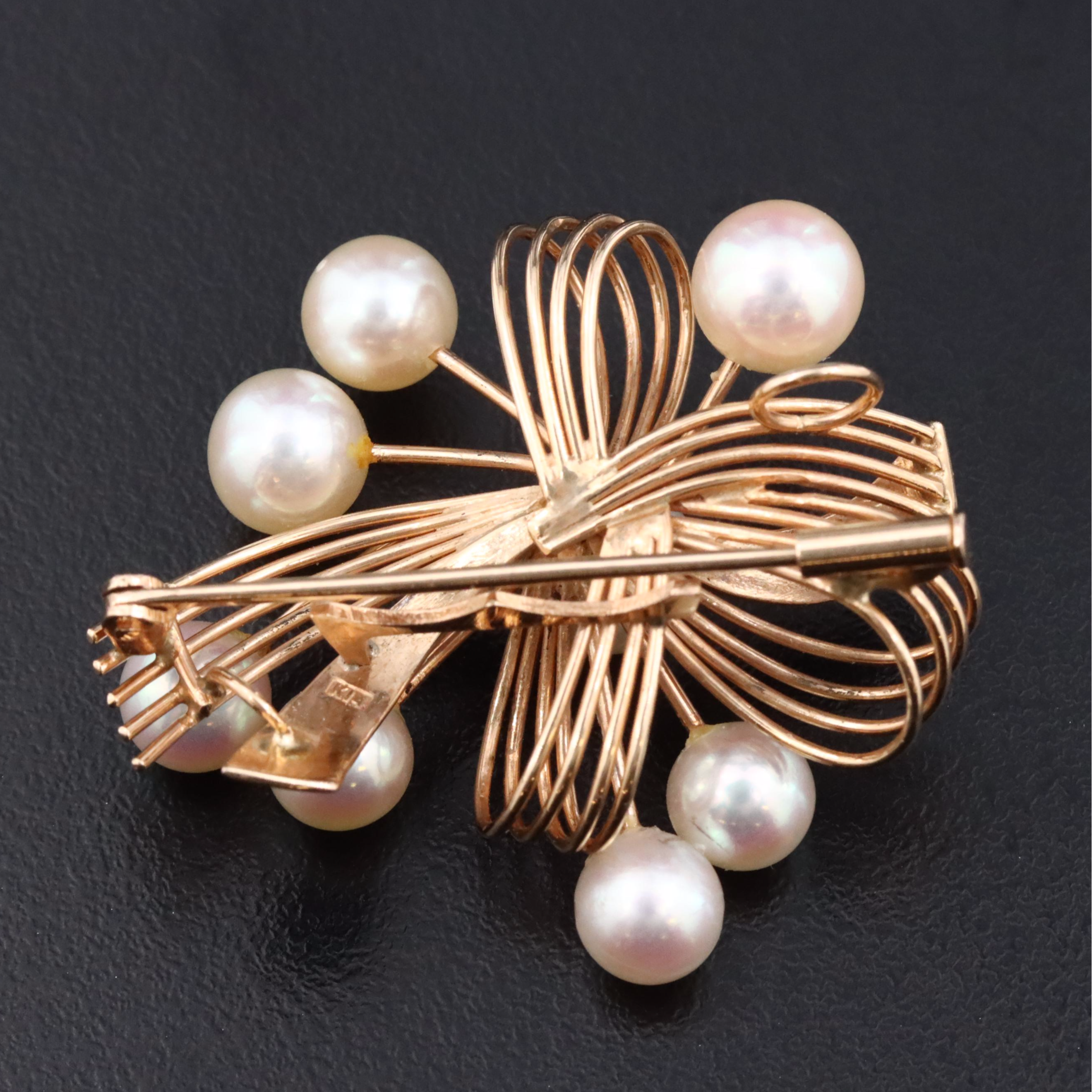 Vintage 14K Pearl Converter Brooch