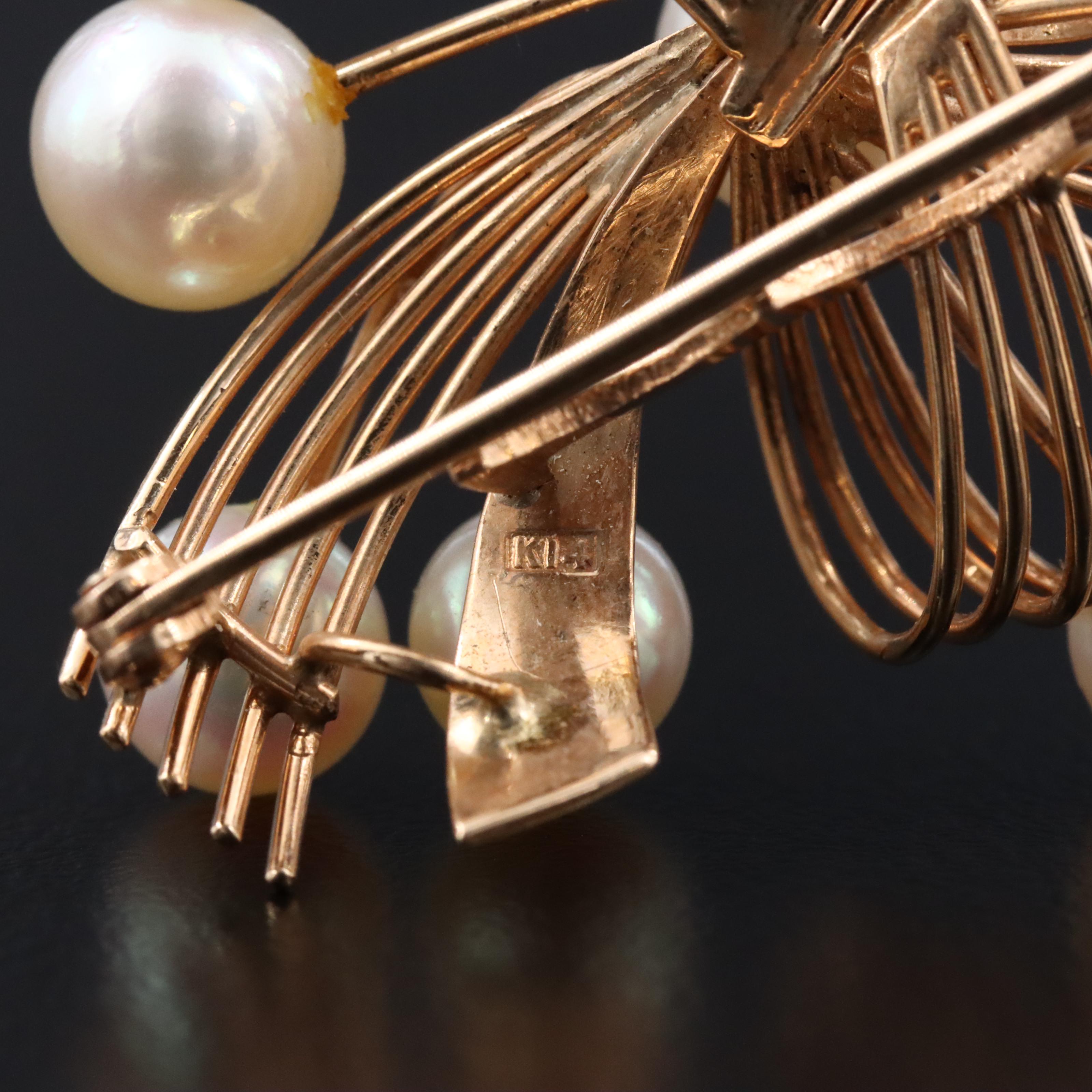 Vintage 14K Pearl Converter Brooch