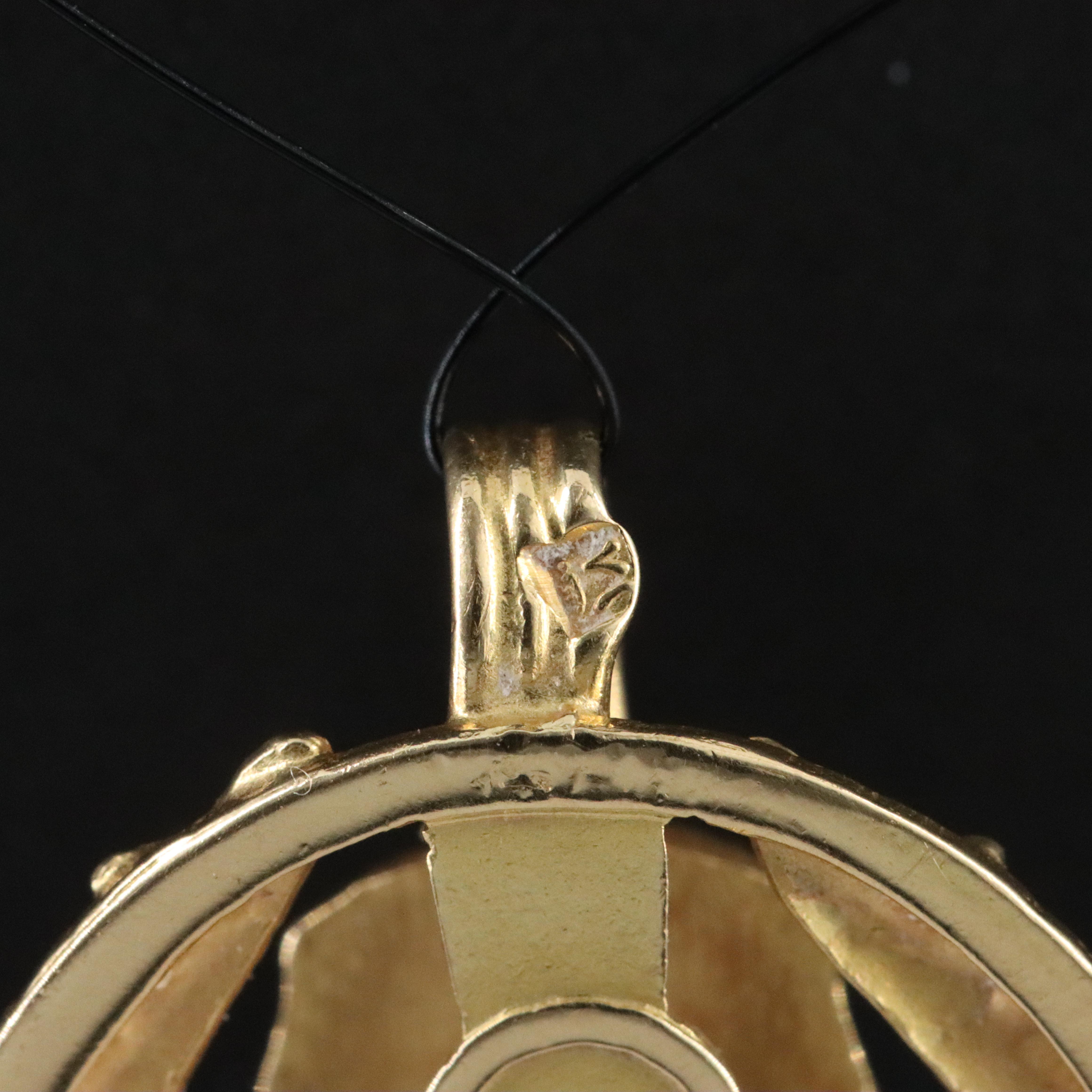 Egyptian 18K Turquoise Scarab Pendant