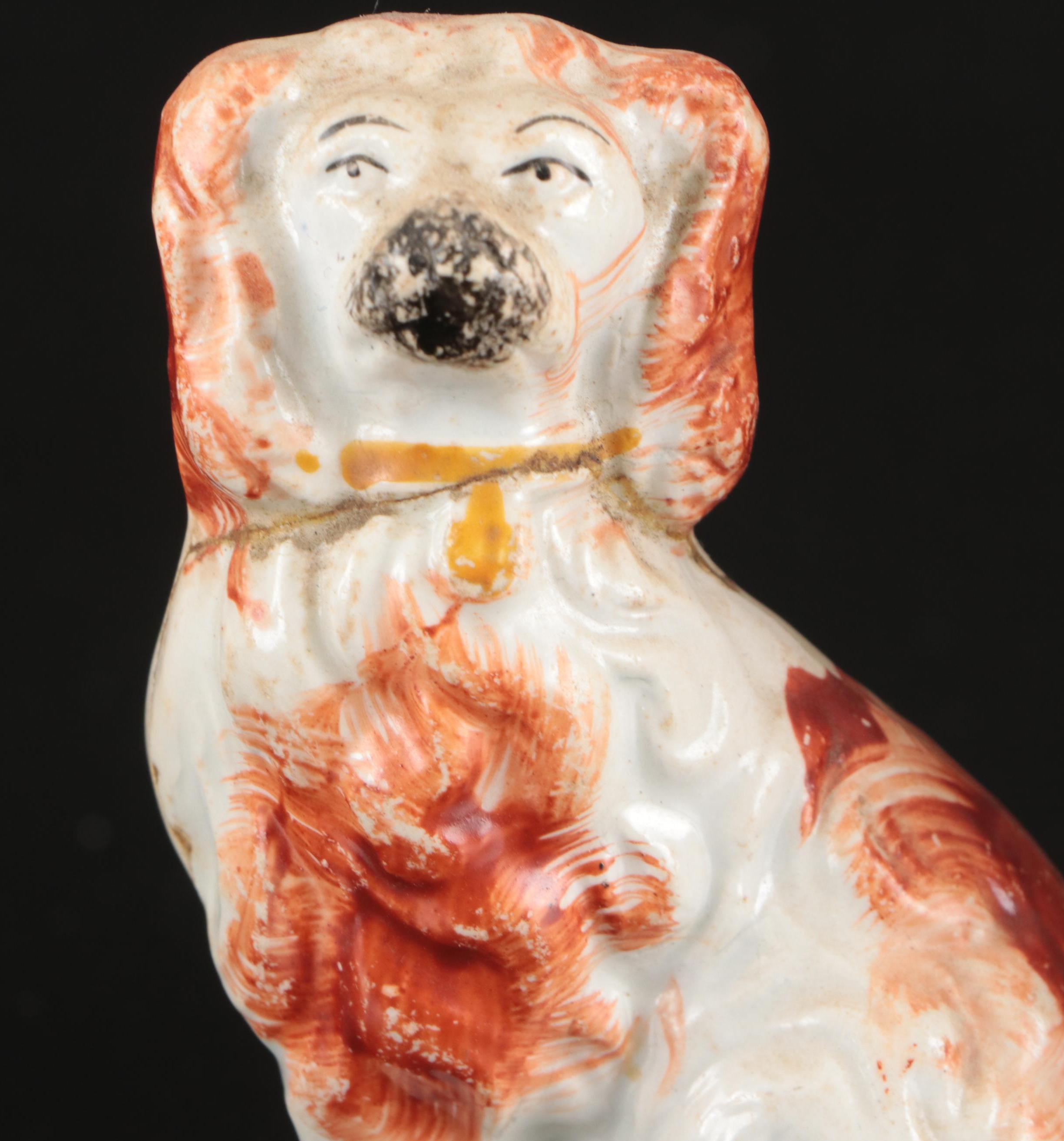 Staffordshire Rust-Colored Spaniels with Japanese Salt and Pepper Shakers