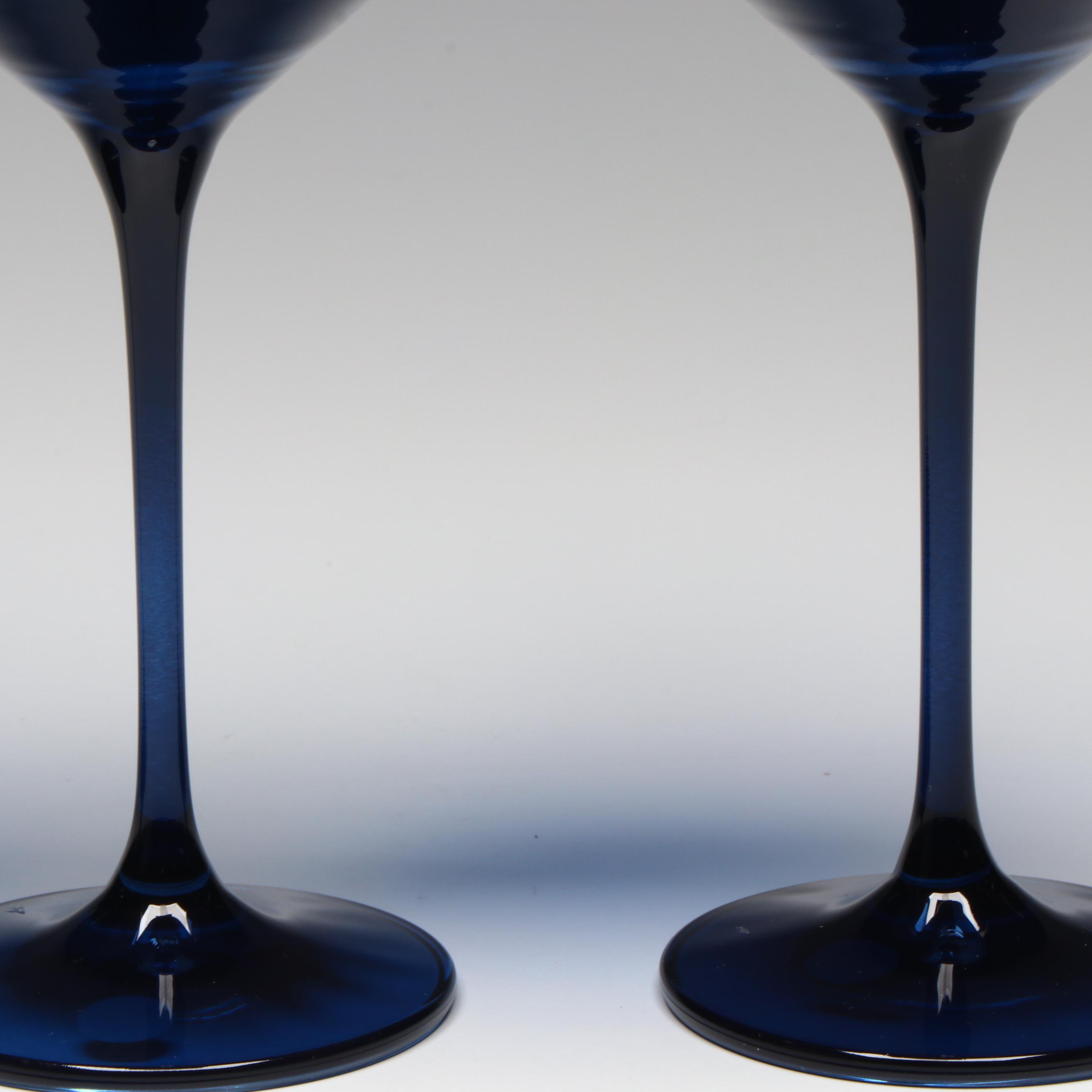 Estelle Blue Glass Wine Glasses