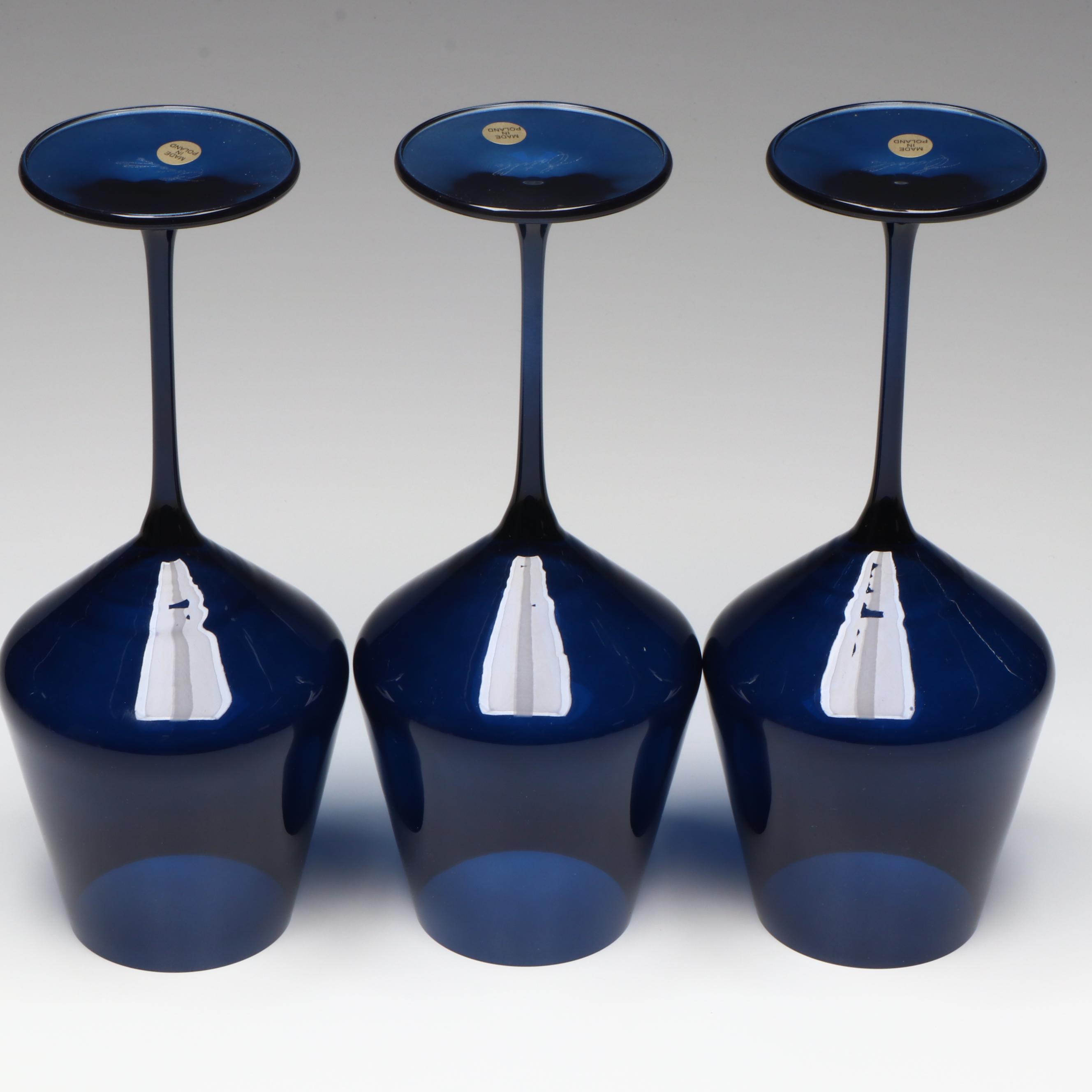 Estelle Blue Glass Wine Glasses