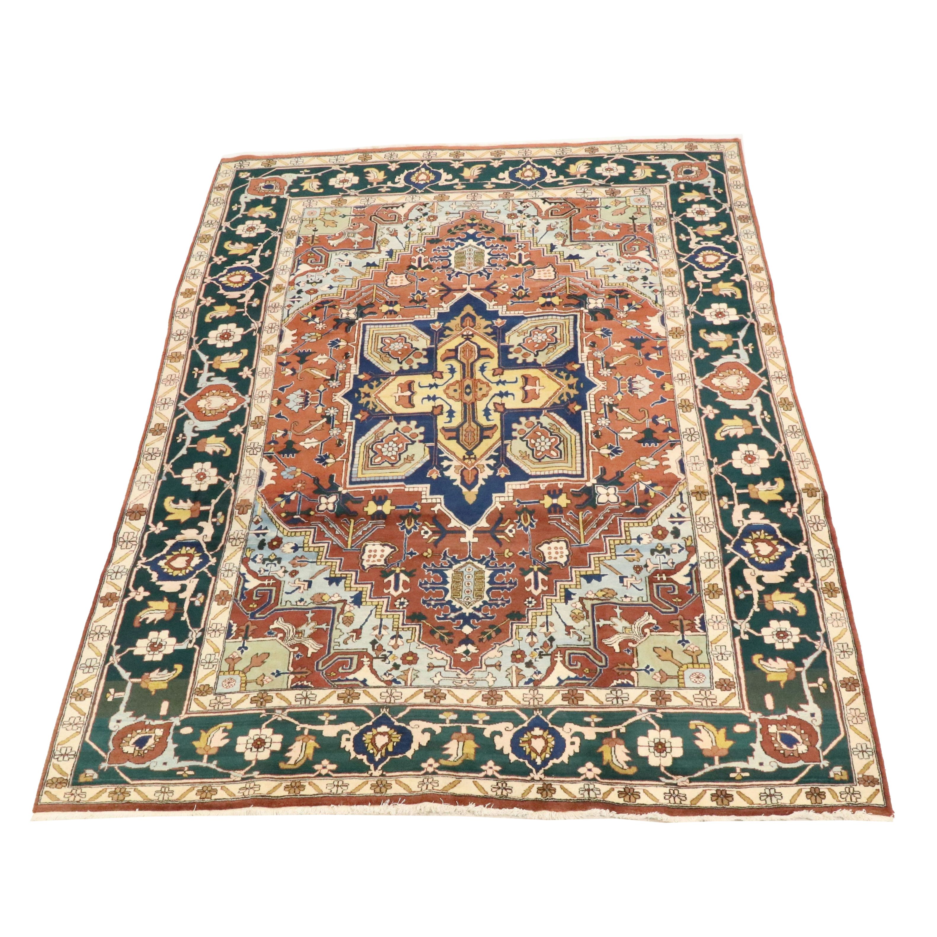 9'5 x 13'2 Hand-Knotted Persian Heriz Room-Sized Rug