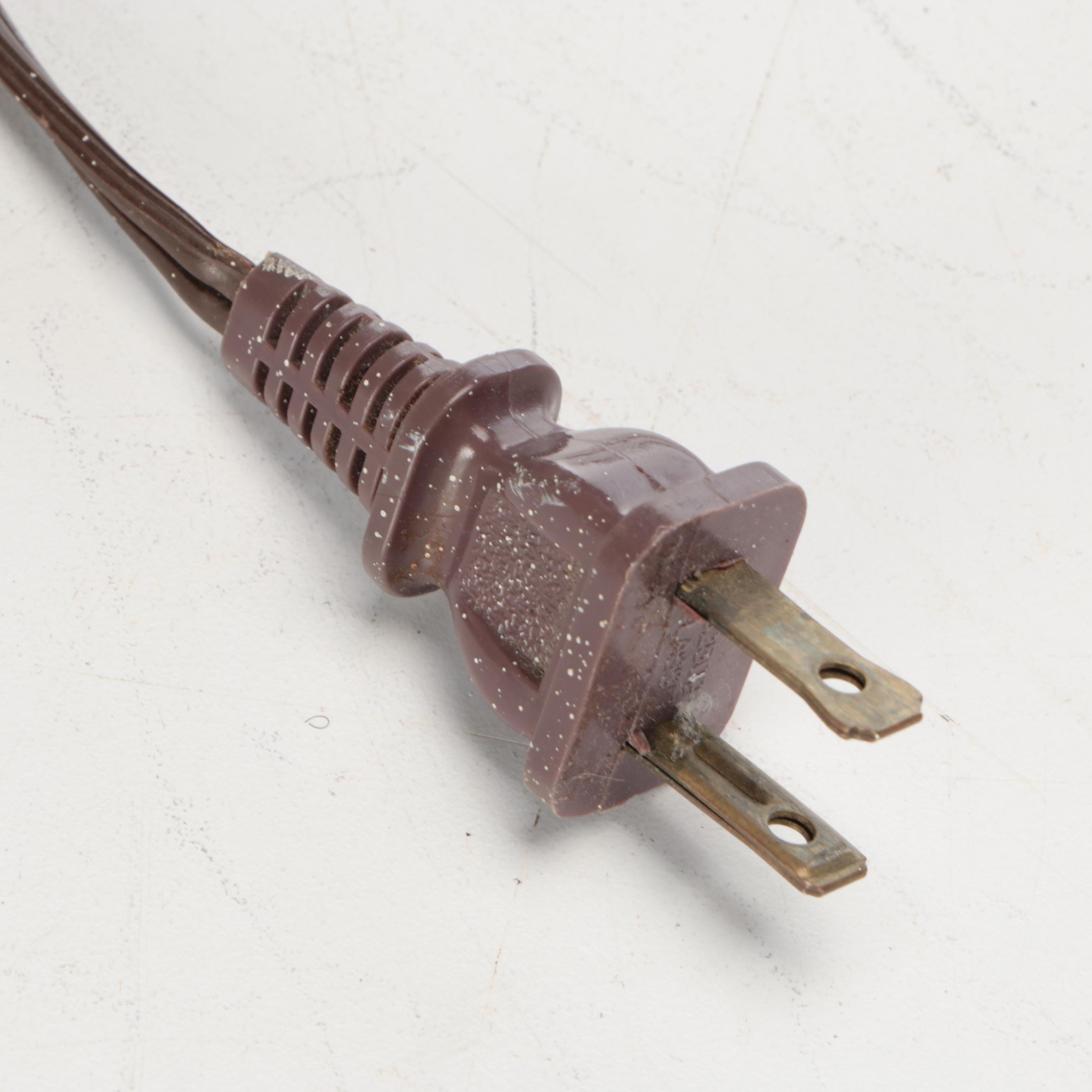 Chinese Famille Noire Porcelain Melon Jar Table Lamps with Red Silk Shades