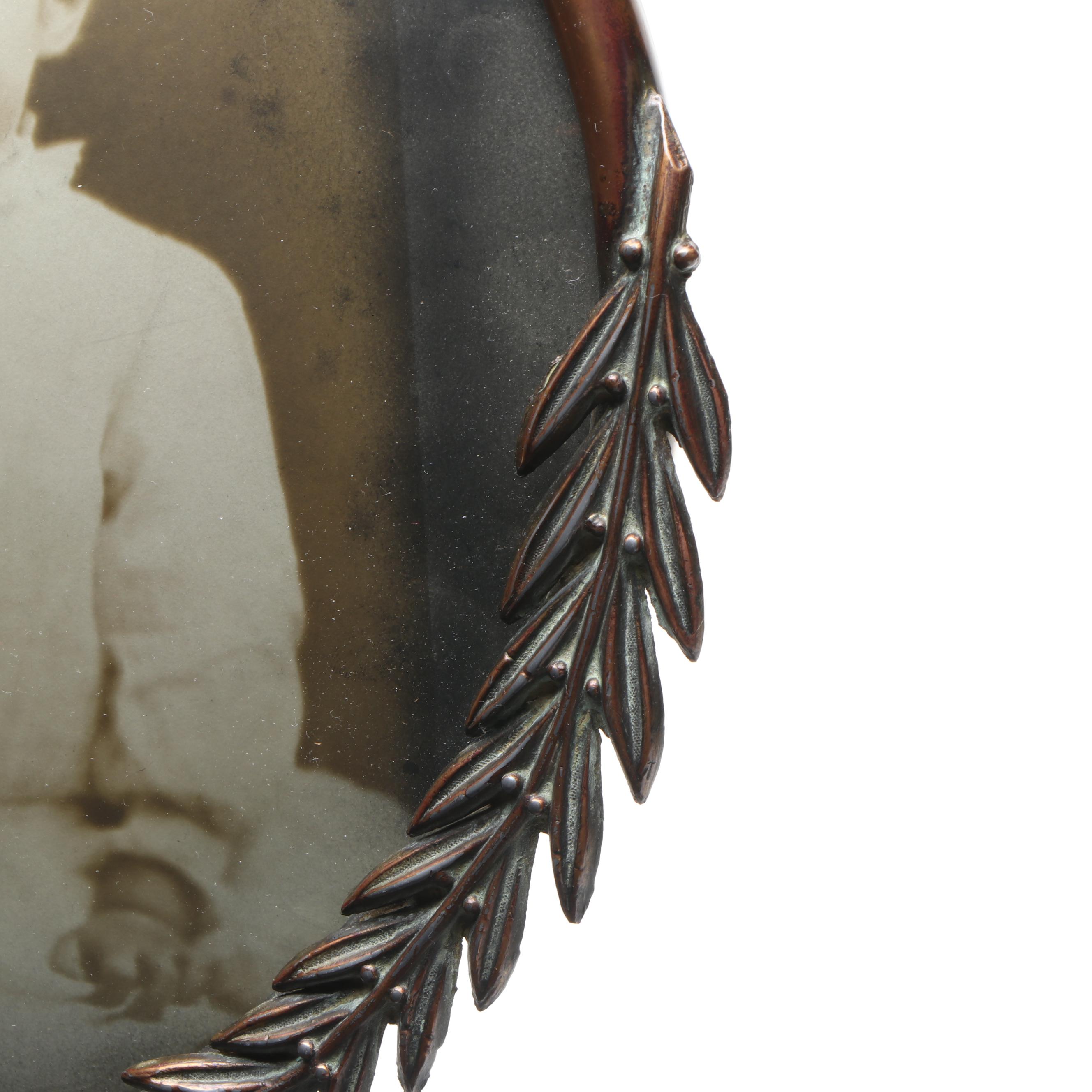 Vintage Silver Gelatin Photograph of Three Children in Metal Frame