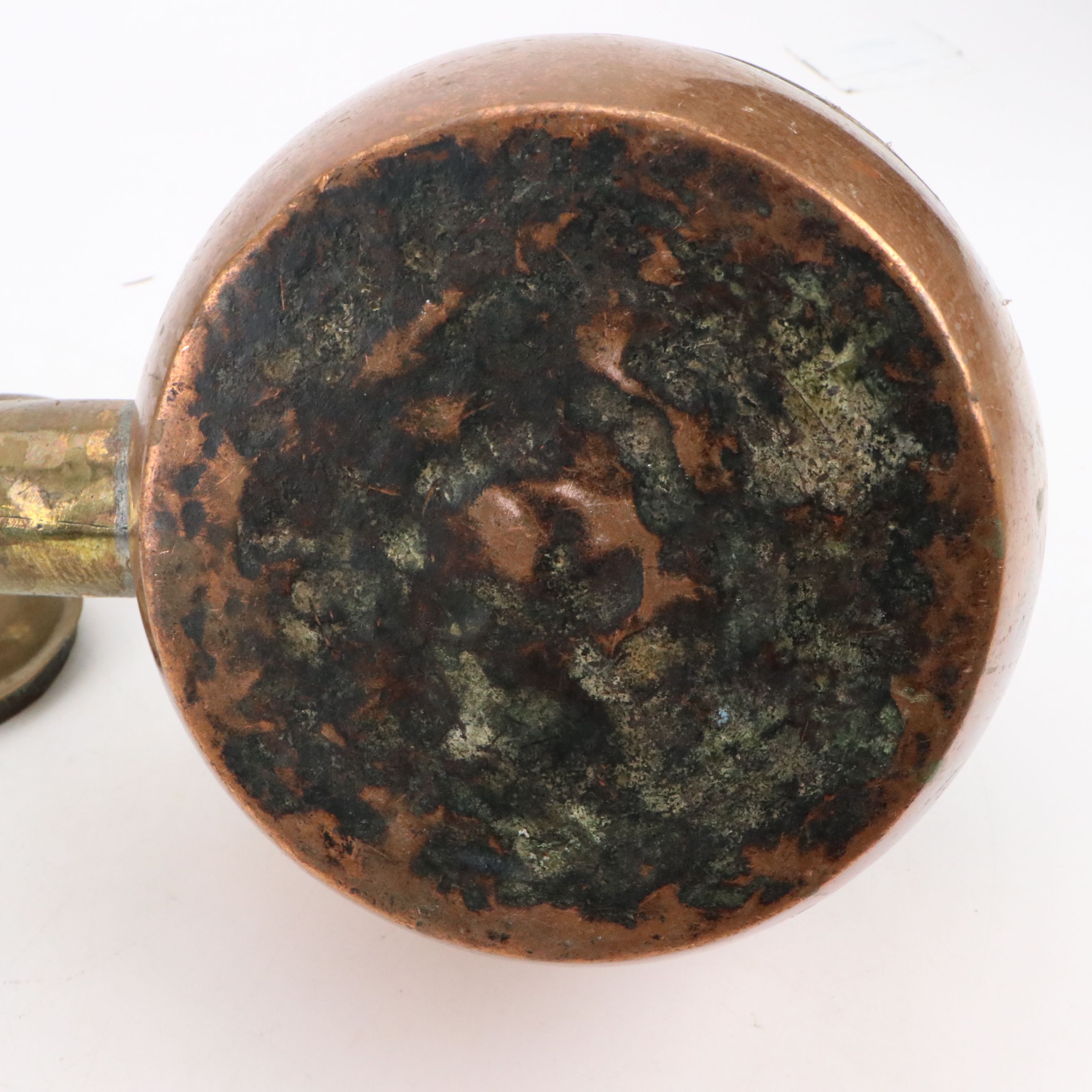 Copper and Brass Kettle with Fireplace Trivet Stand