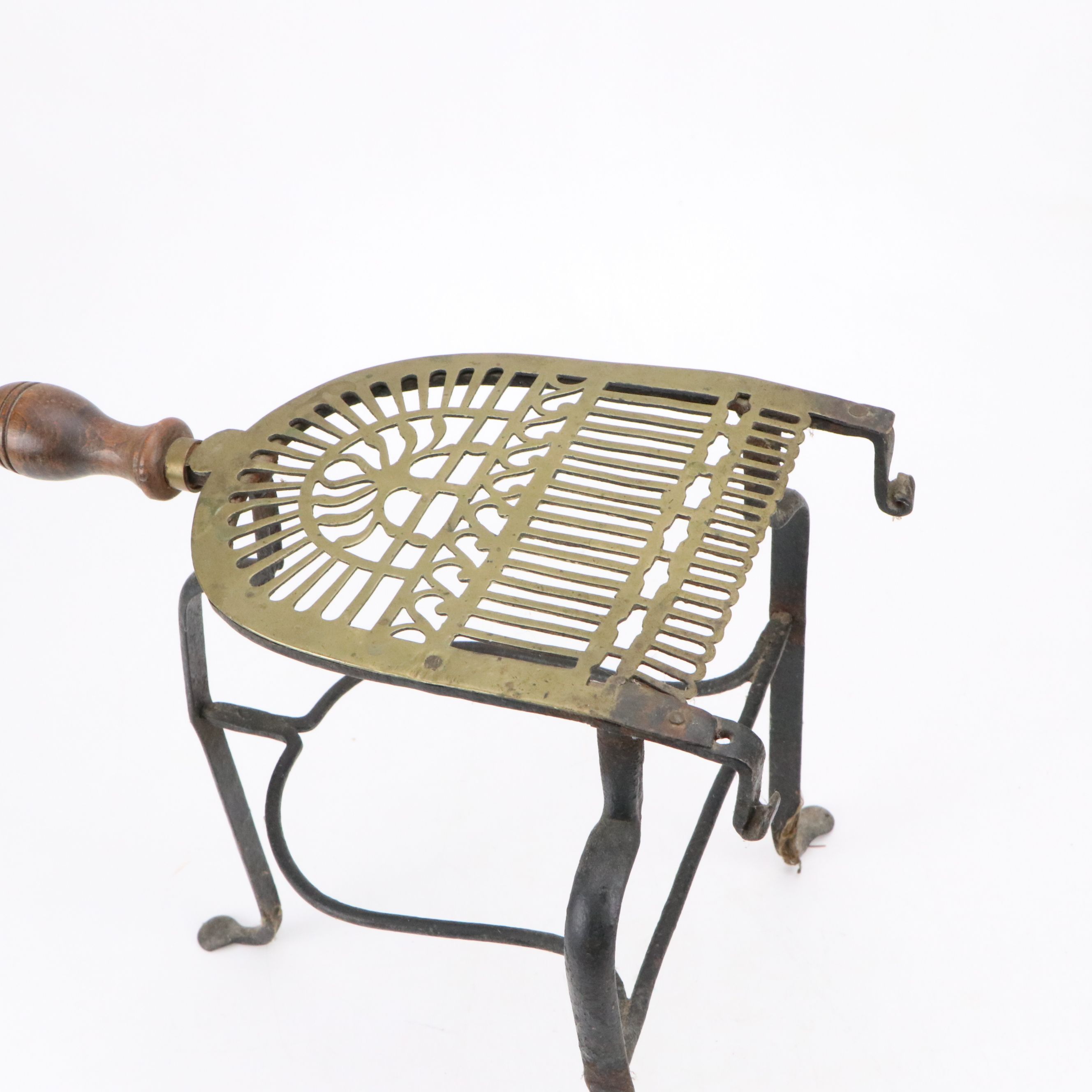 Copper and Brass Kettle with Fireplace Trivet Stand