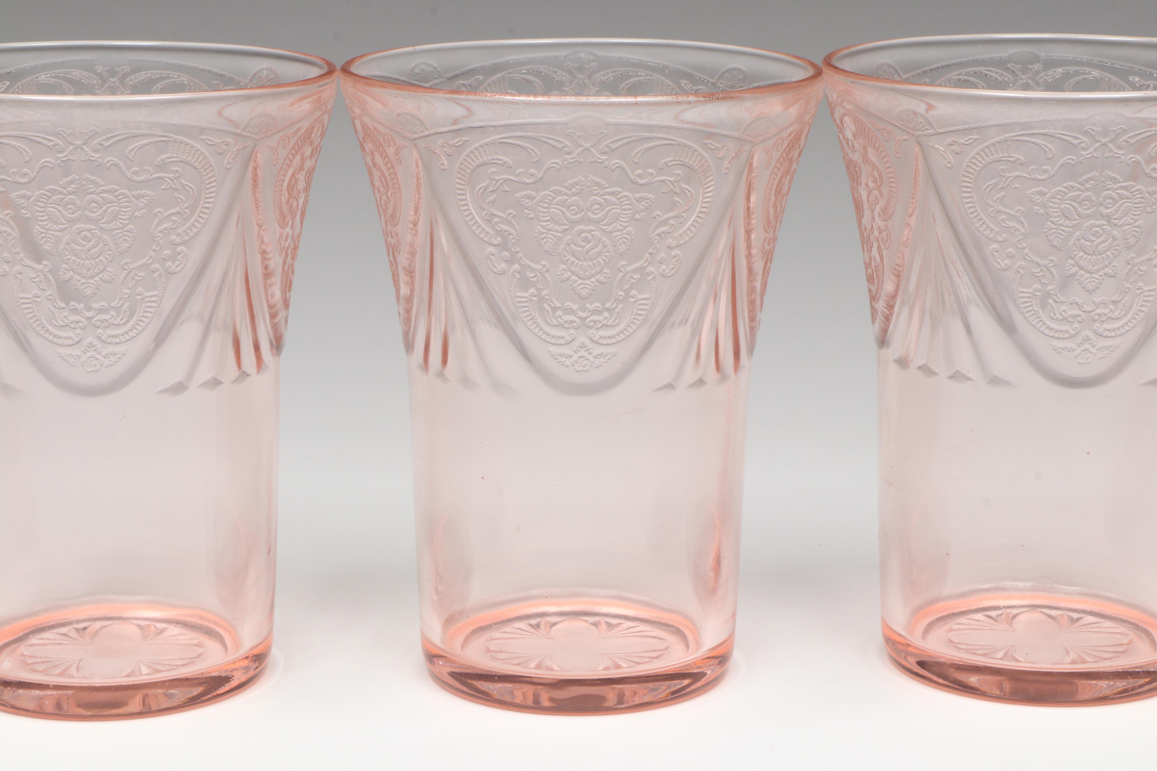 Royal Atlas "Royal Lace" Cups and More Depression Style Pink Glassware