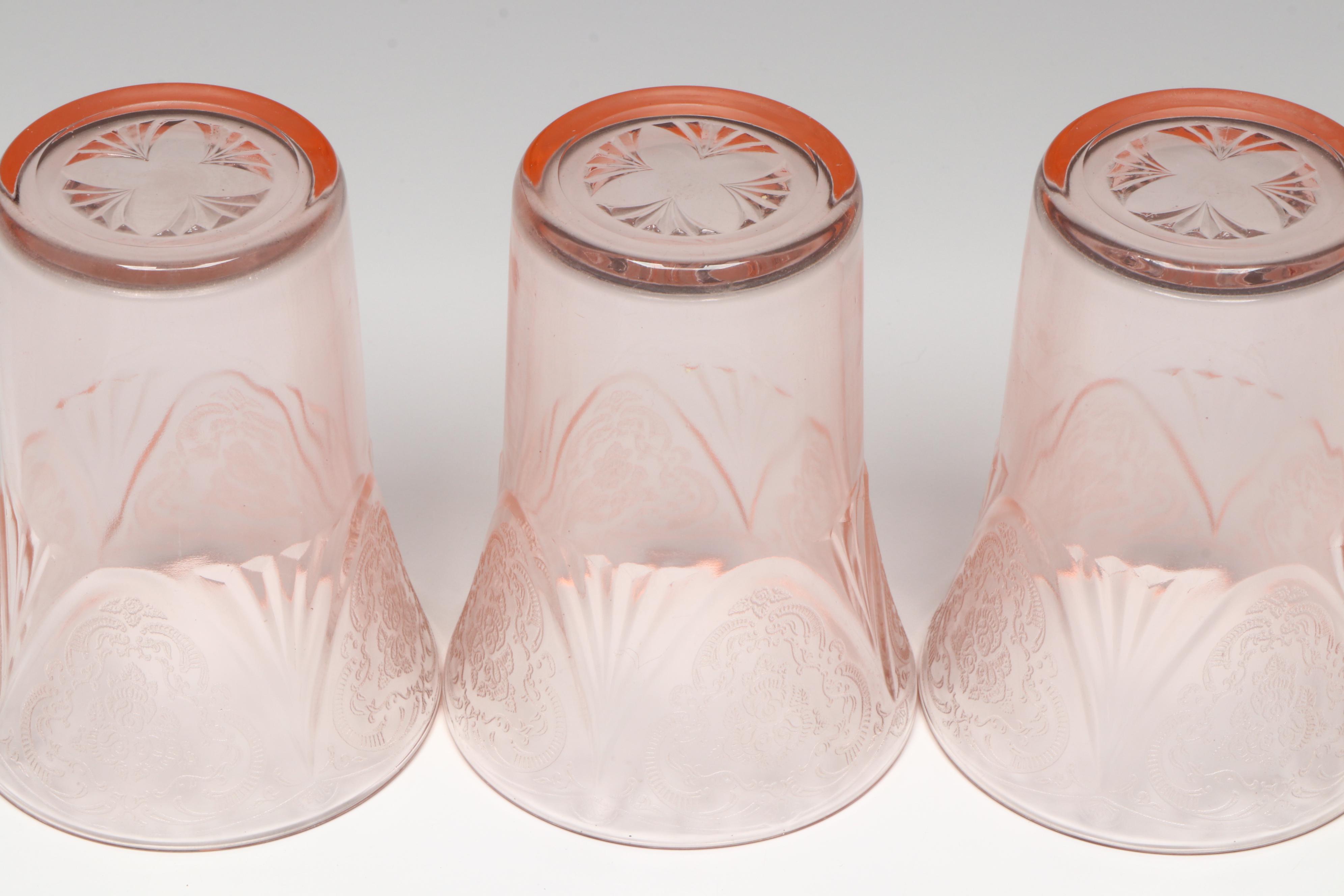 Royal Atlas "Royal Lace" Cups and More Depression Style Pink Glassware