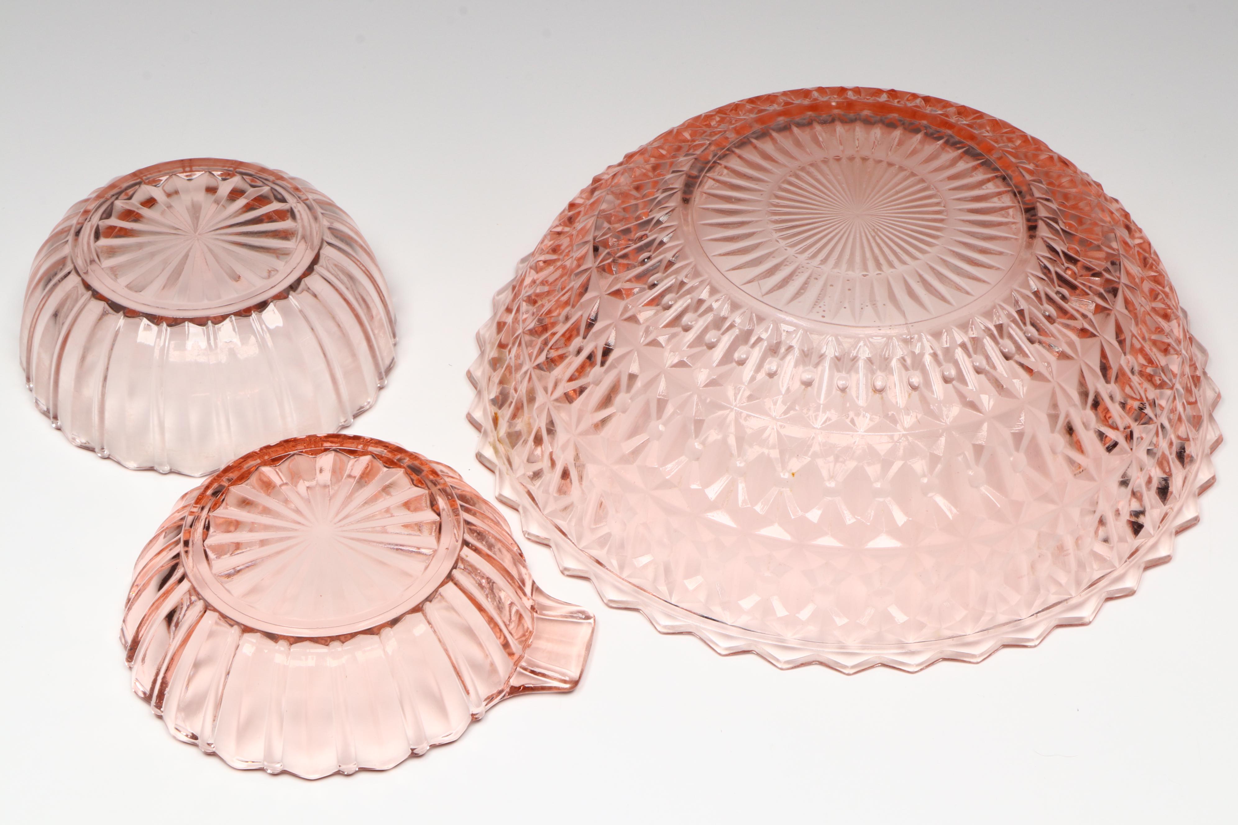 Royal Atlas "Royal Lace" Cups and More Depression Style Pink Glassware