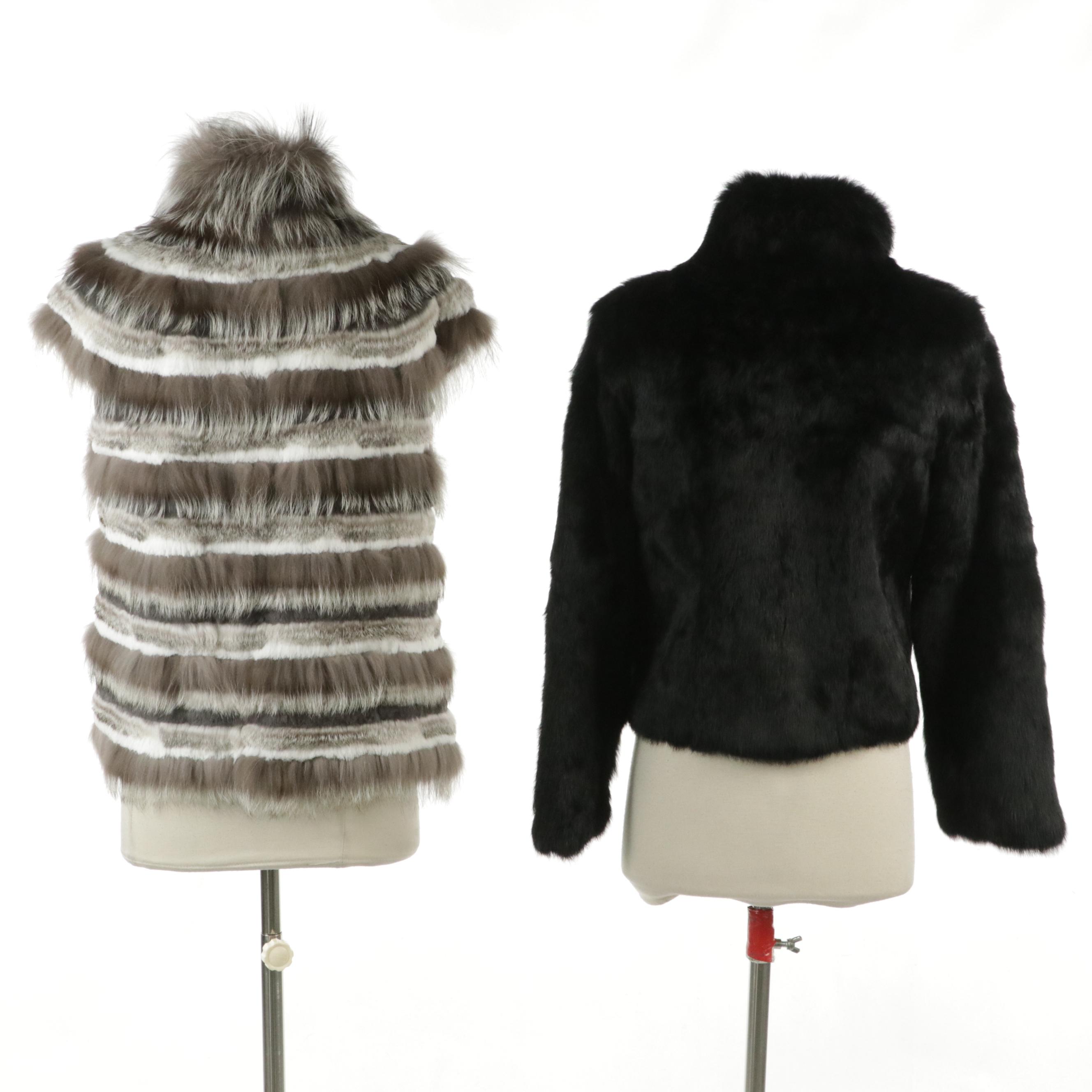 Tory Burch Dyed Rabbit Fur Vest and Other Rabbit Fur Jacket