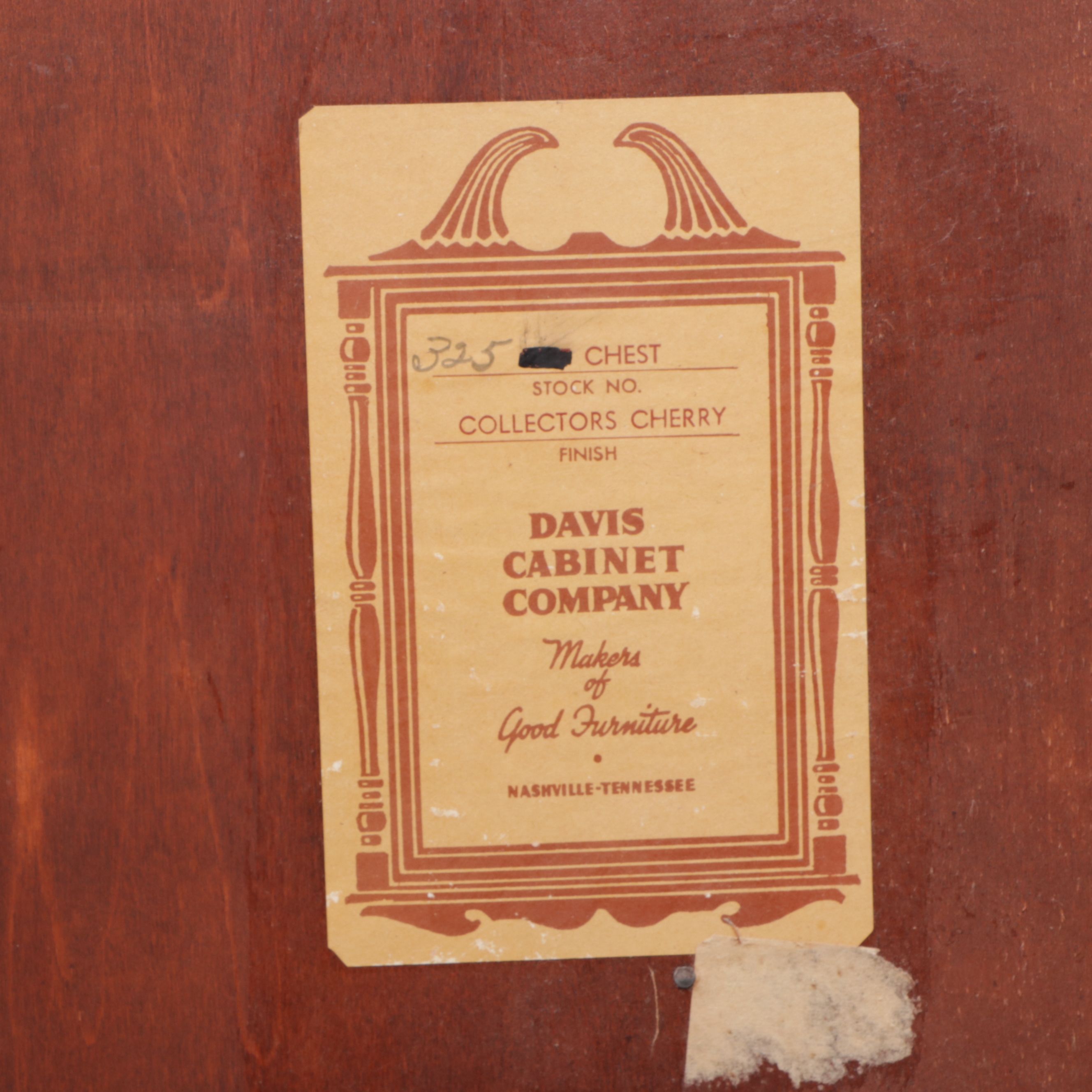 Davis Cabinet Company Empire Style Cherry Chest of Drawers with Mirror