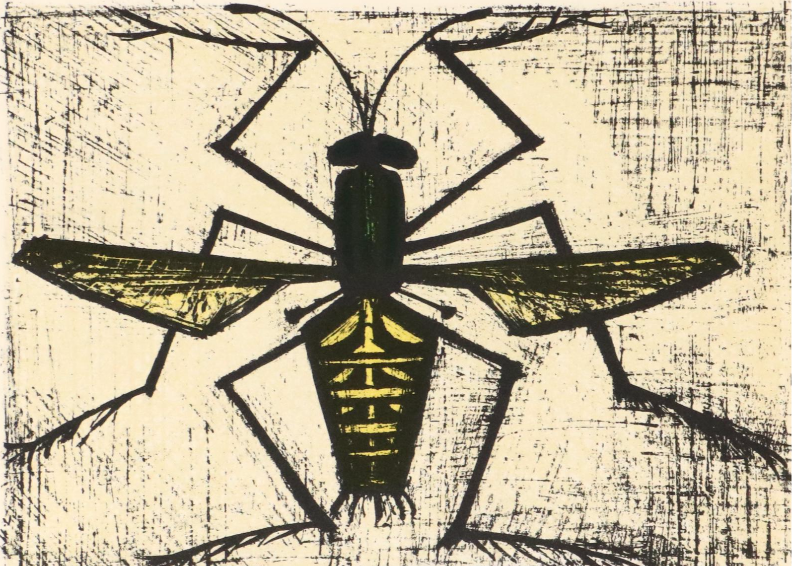 After Bernard Buffet Lithograph Bookplates of Insects, Circa 1967