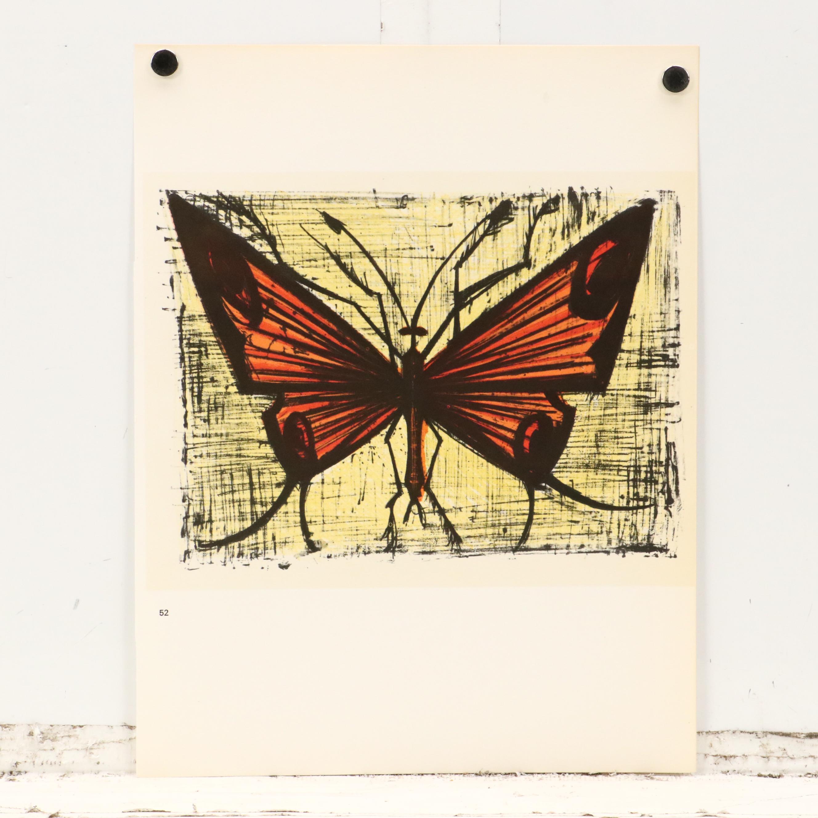 After Bernard Buffet Lithograph Bookplates of Insects, Circa 1967
