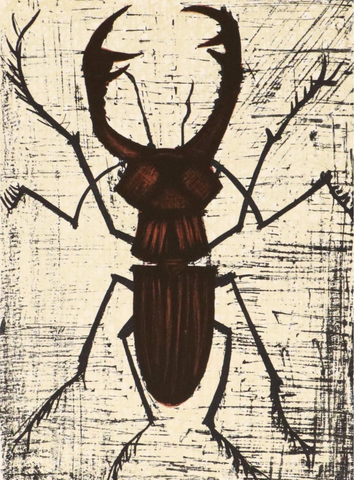 After Bernard Buffet Lithograph Bookplates of Insects, Circa 1967