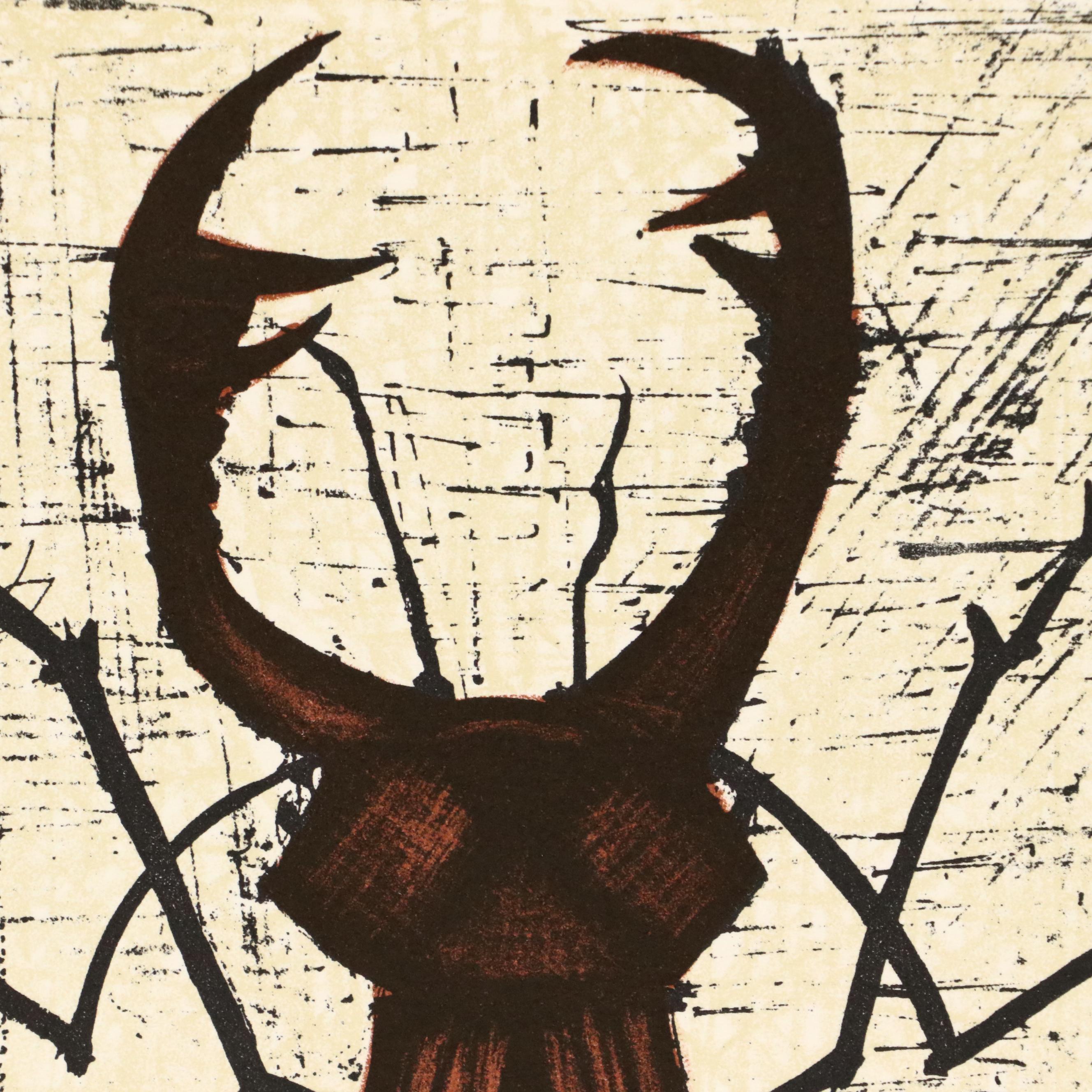 After Bernard Buffet Lithograph Bookplates of Insects, Circa 1967